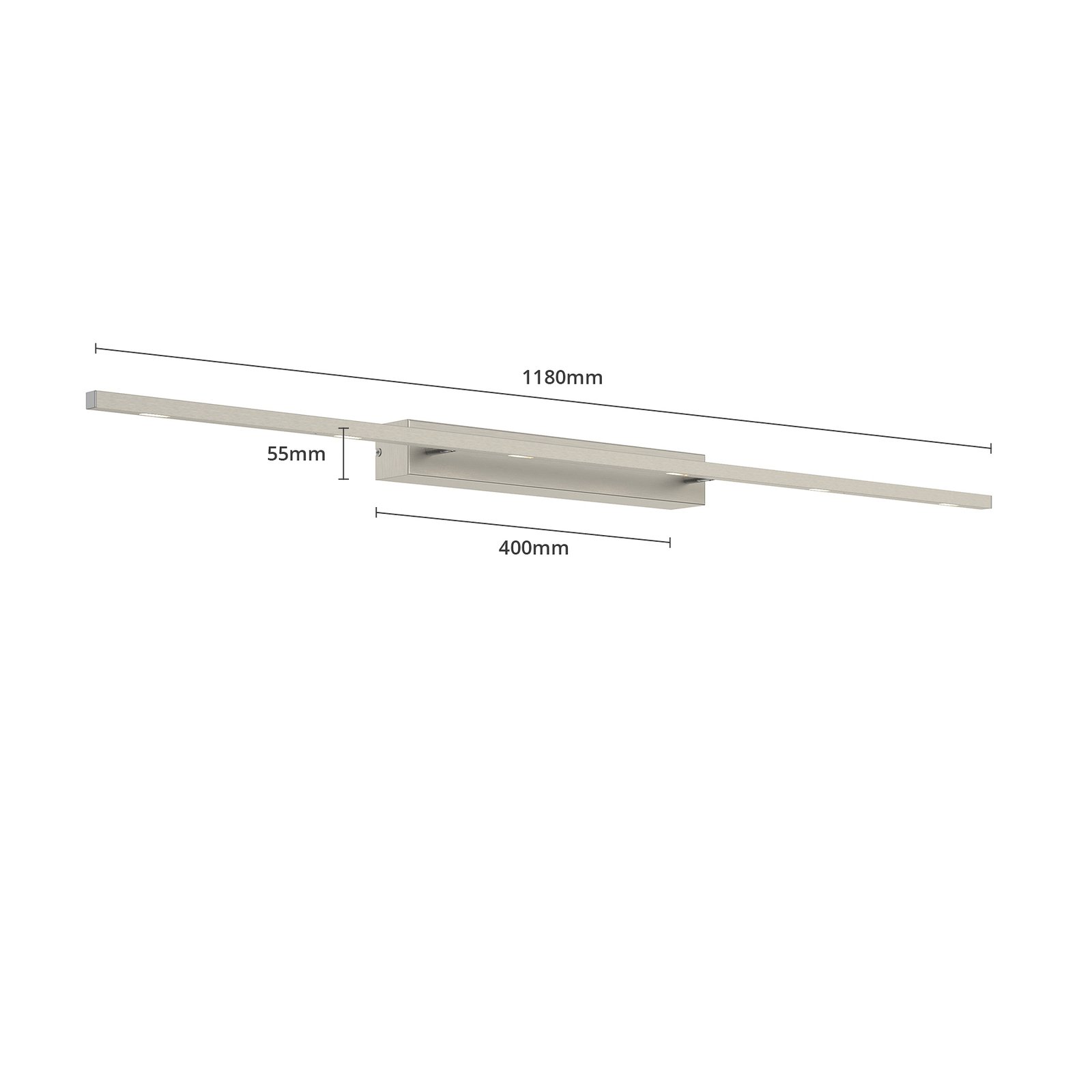 Tolu Wandlamp Nickel/Chrome - Lucande