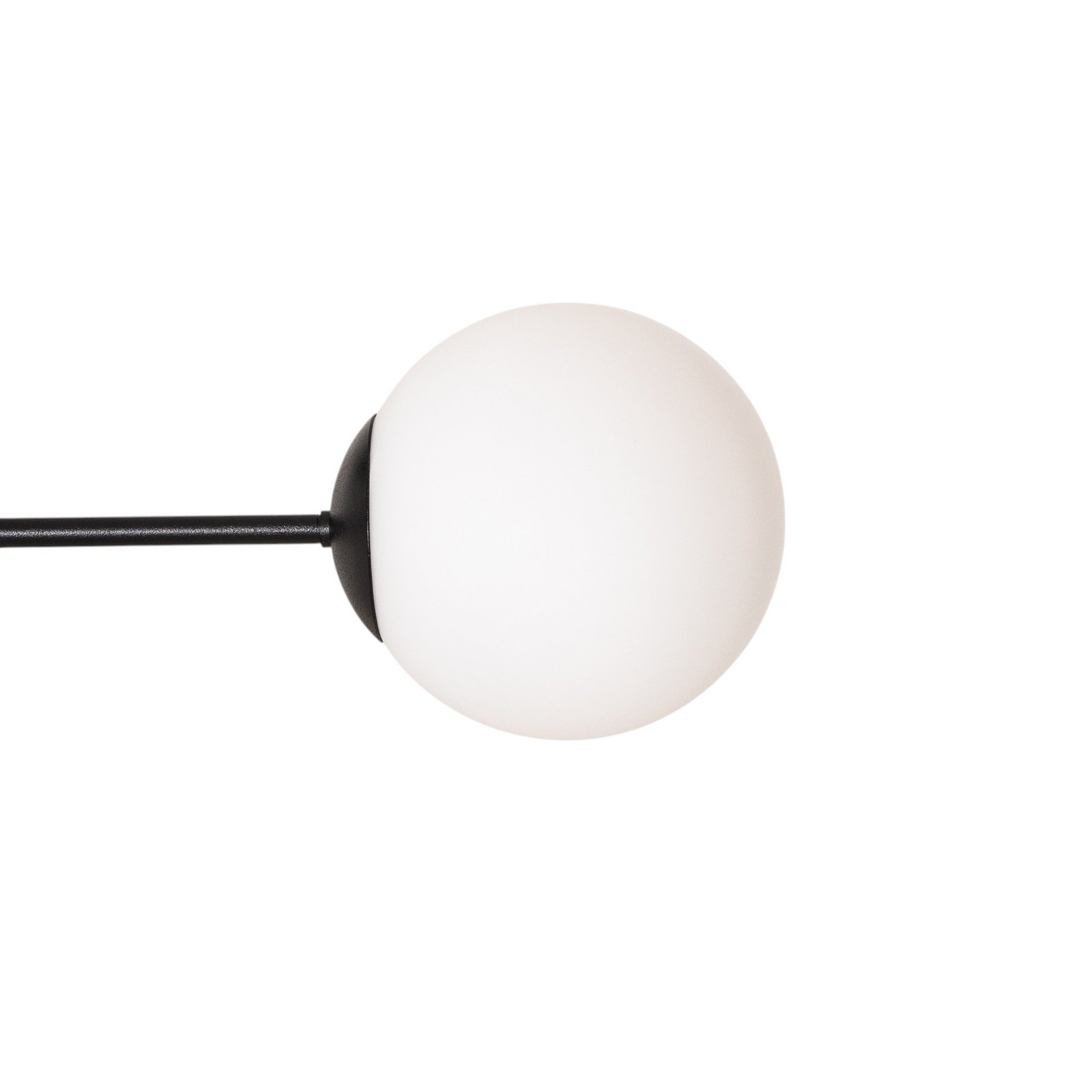Glassy ceiling lamp, 4-bulb, crossed, black/opal