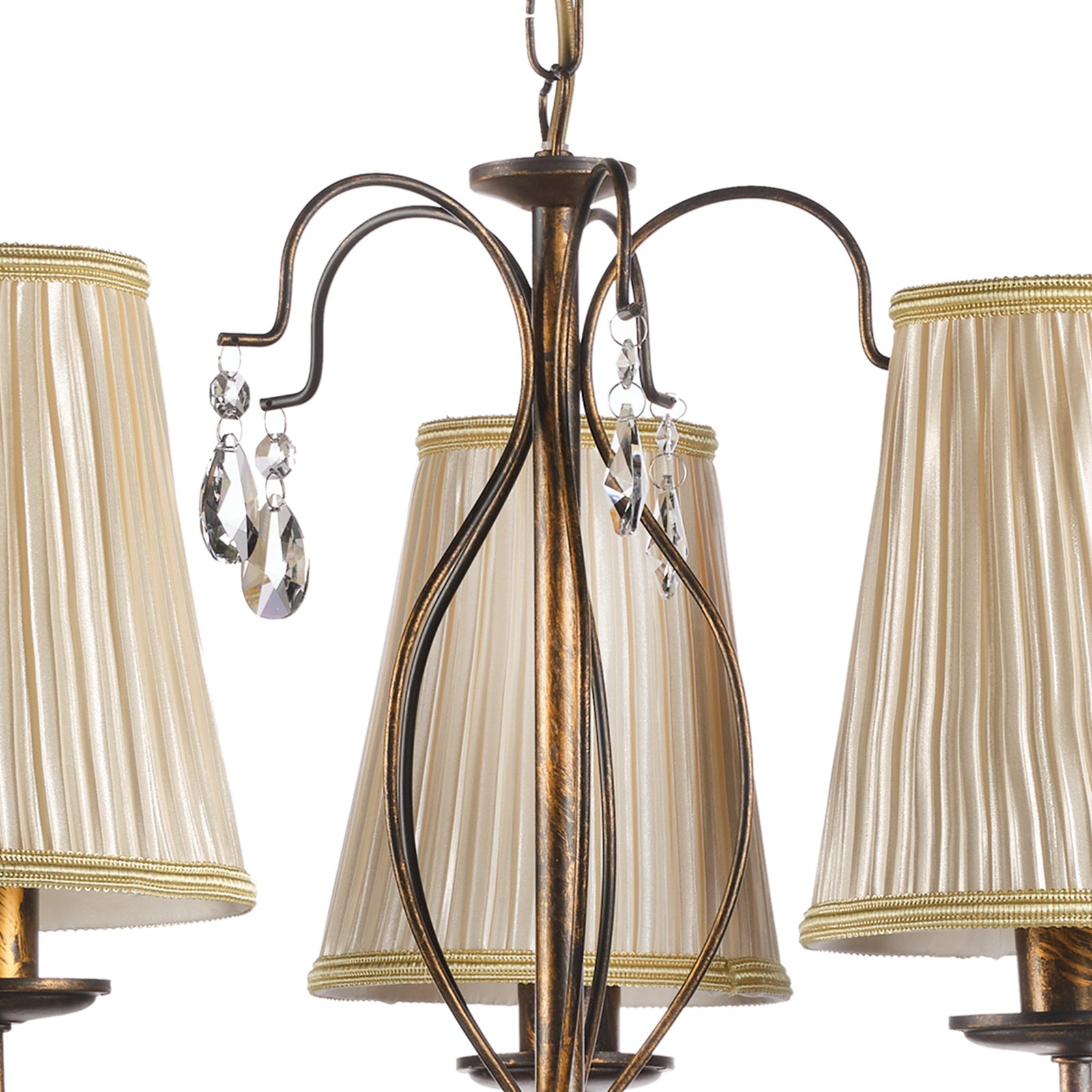 Delia chandelier, bronze-coloured, 5-bulb, Ø 68 cm