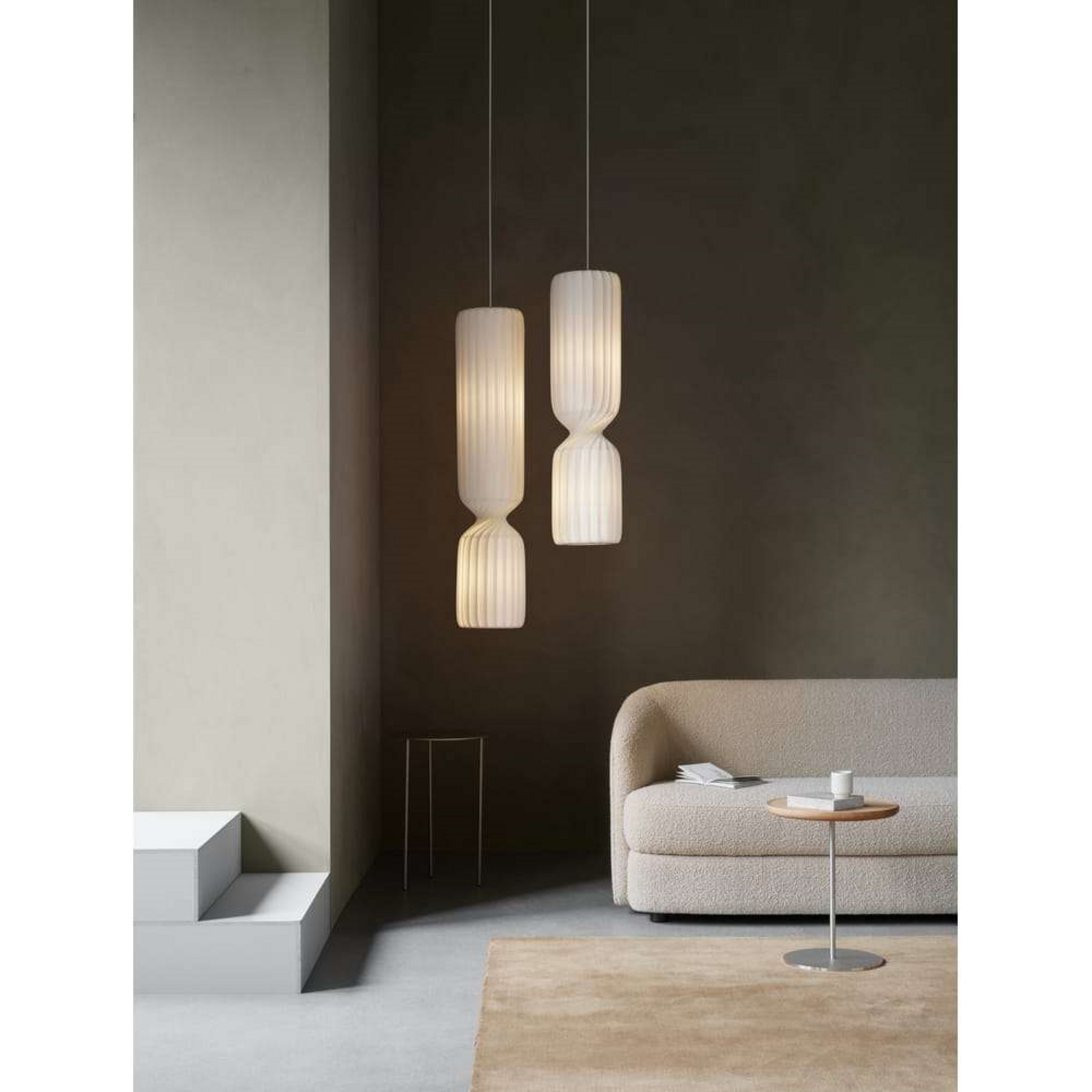 Lampada a sospensione Tom Rossau TR41, 100 cm, bianca, plastica, E27