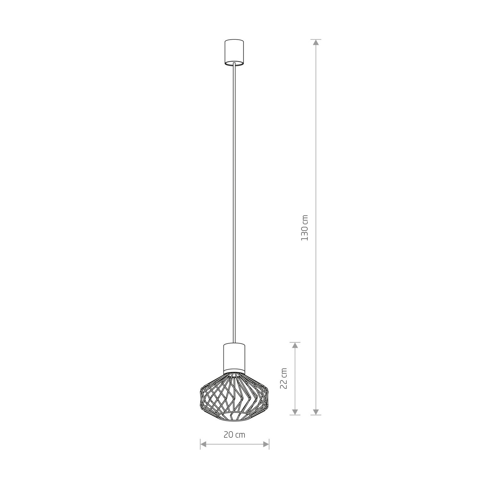 Euluna Lampă suspendată Pico I cu abajur tip cușcă 1 bec - Camera de zi / sufragerie - negru alamă - Metal