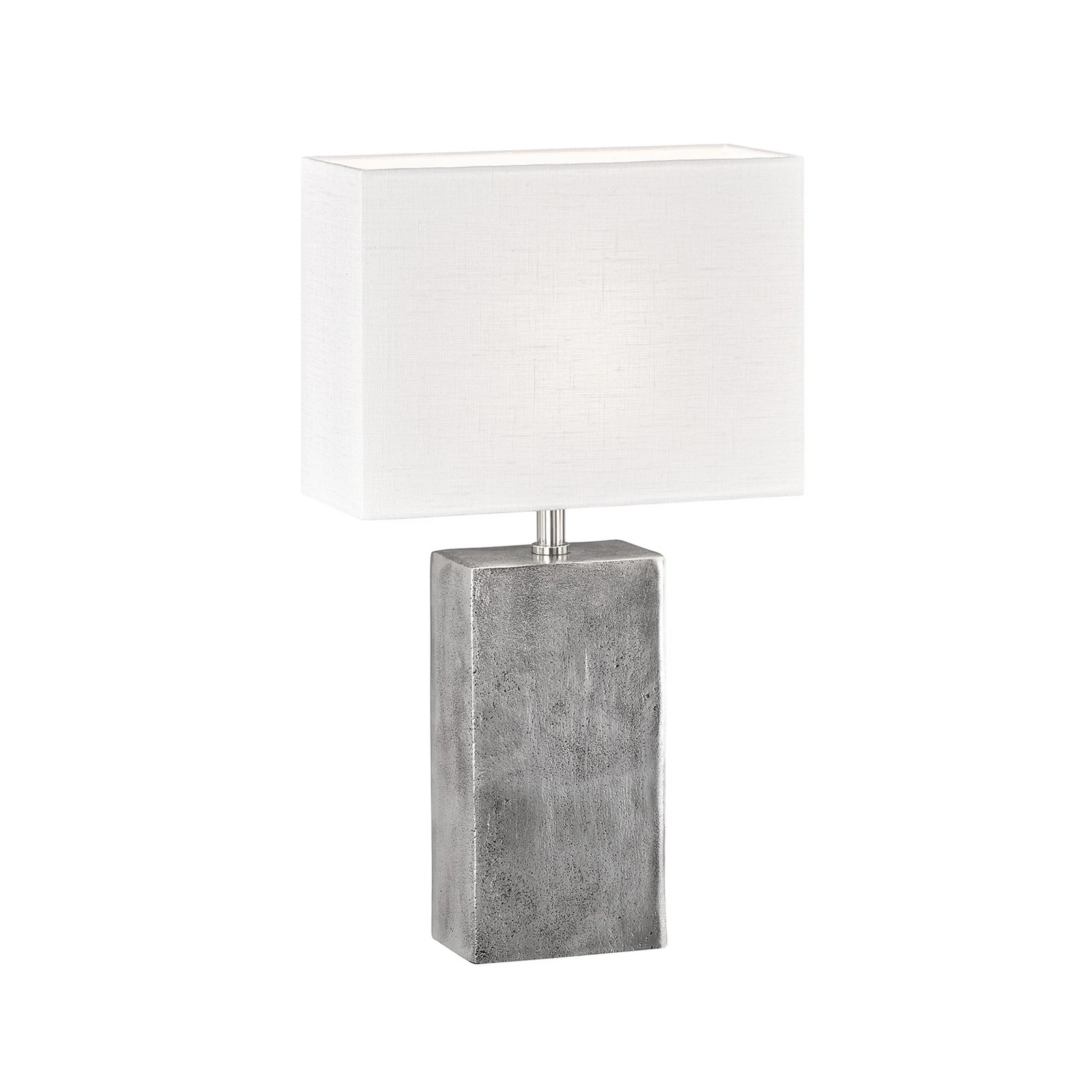 Bordlampe Amiens, hvit/nikkel, høyde 50 cm Lin/metall