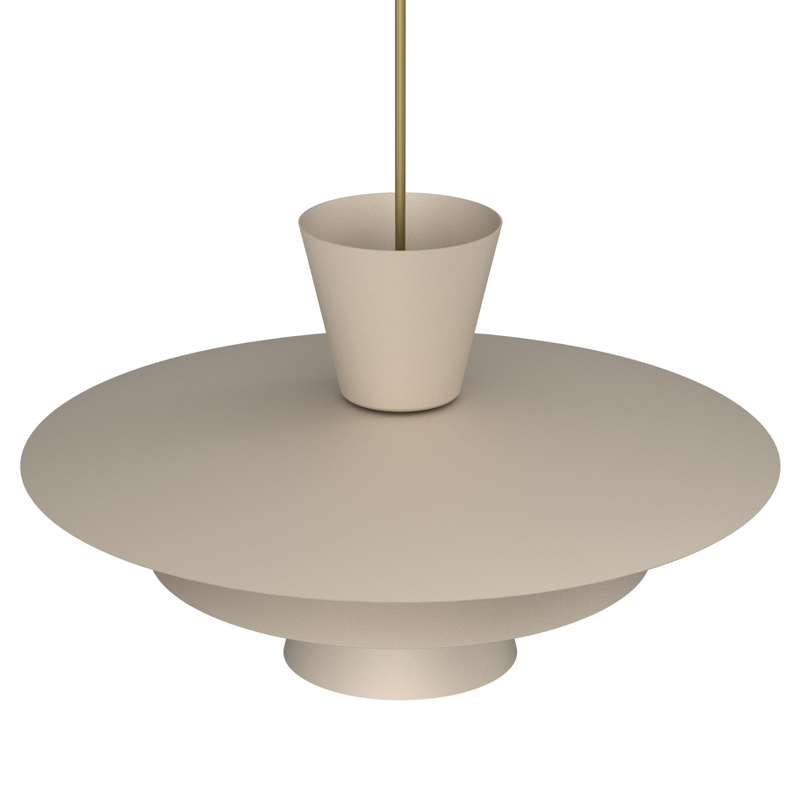 Lampă suspendată Plato, bej, metal, Ø 38 cm, E27