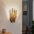 Agar wall light with wooden lampshade