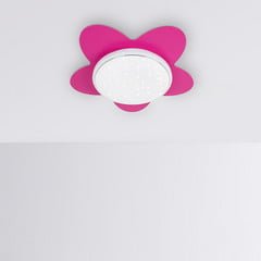 Lampa sufitowa LED Flower Starlight, różowa