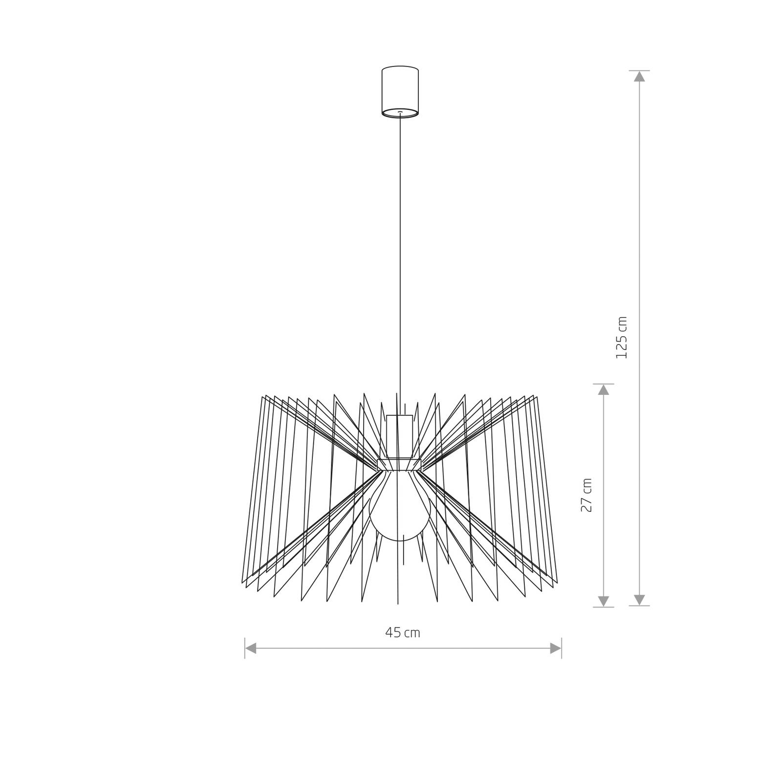 Euluna Suspension Ness abat-jour tiges d’acier noire