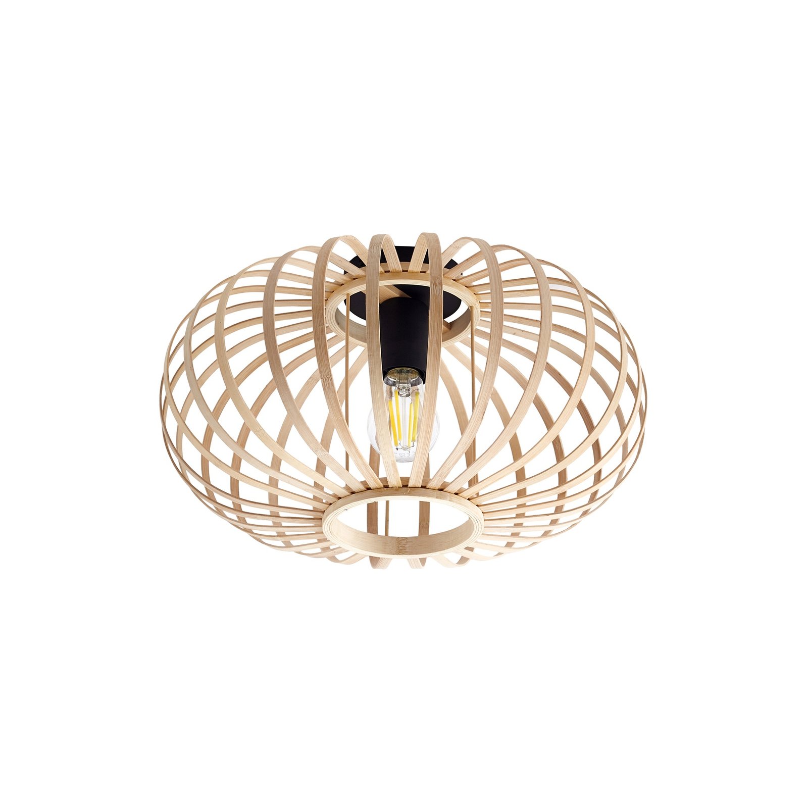 Lindby ceiling light Lielle, natural bamboo, Ø 40 cm