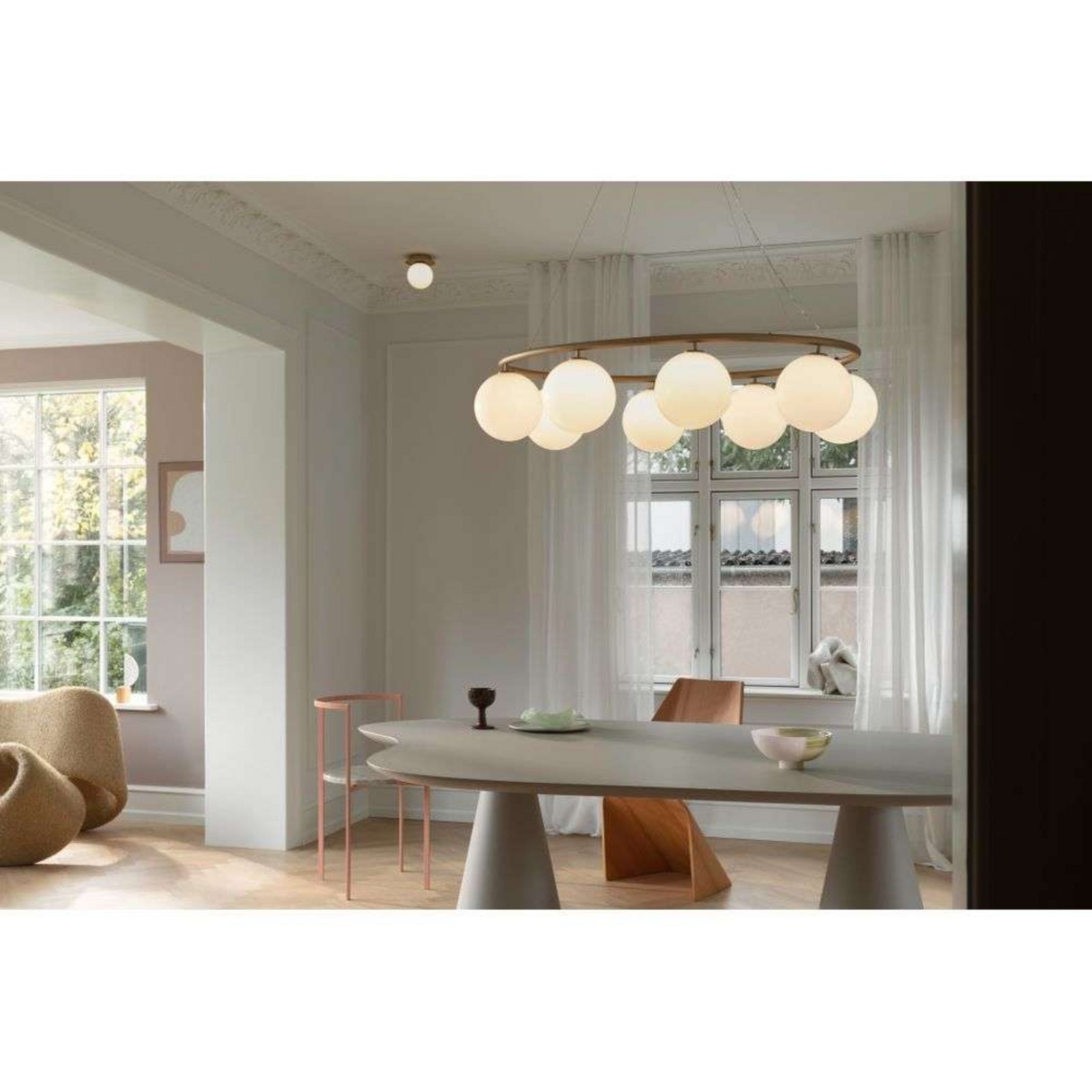 Liila 1 Wall/Ceiling Lamp IP44 Small Nordic Gold/Opal - Nuura