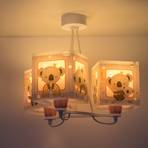 Hanglamp Koala, 3-lamps, roze