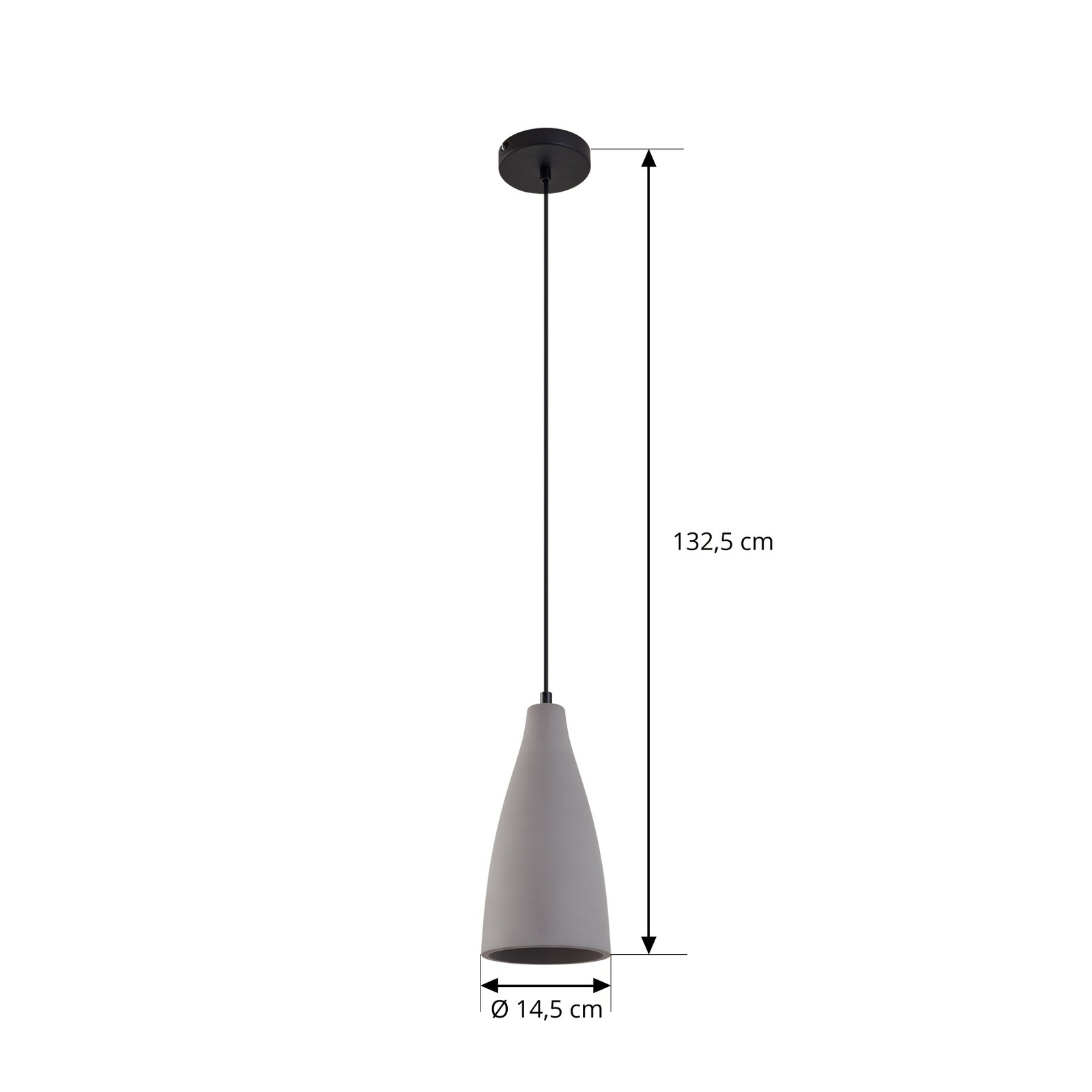 Lindby Lámpara colgante Sanne, gris, hormigón, Ø 15 cm, E27