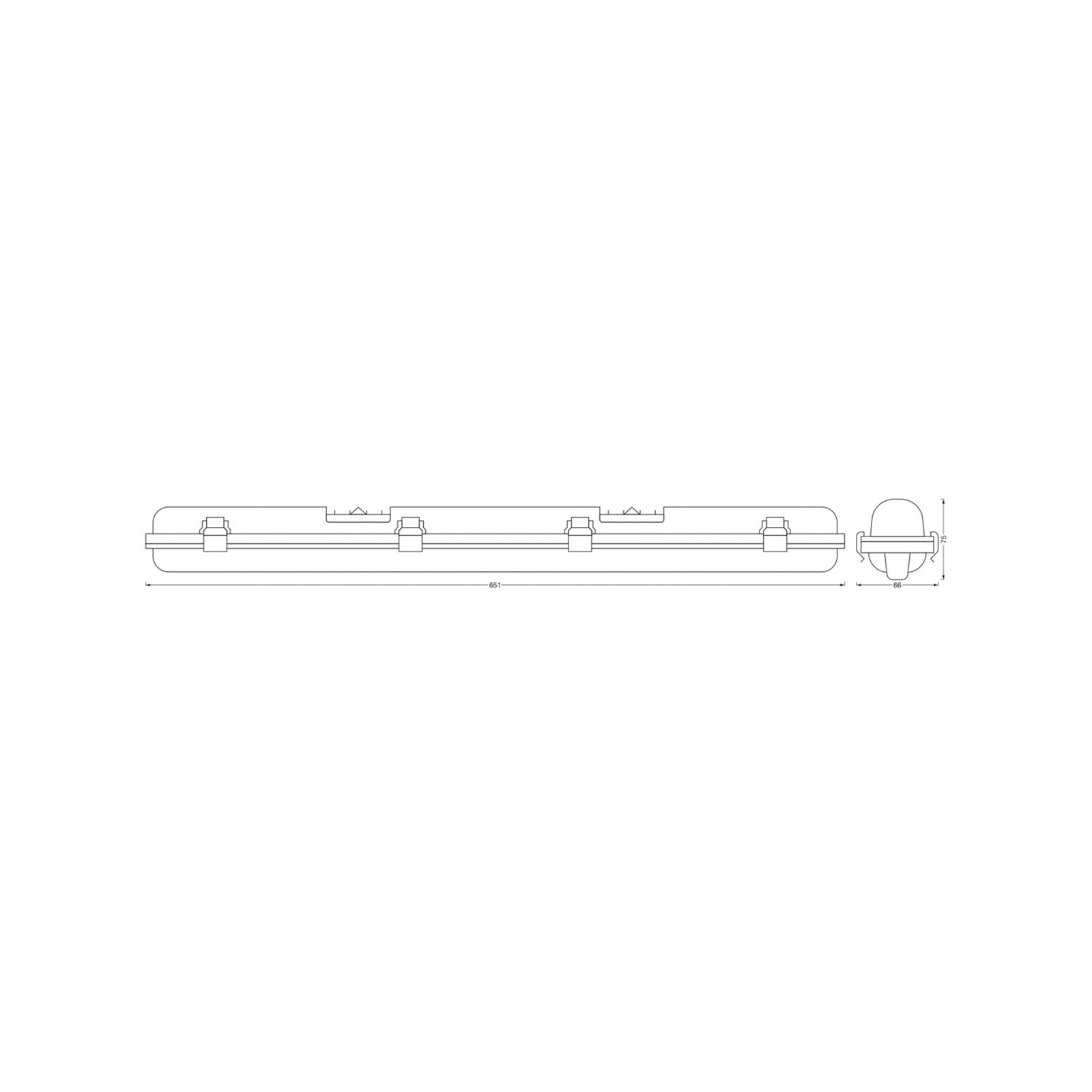 OSRAM LED-Sensor-Feuchtraumlampe SUBMARINE, 65 cm, grau IP65