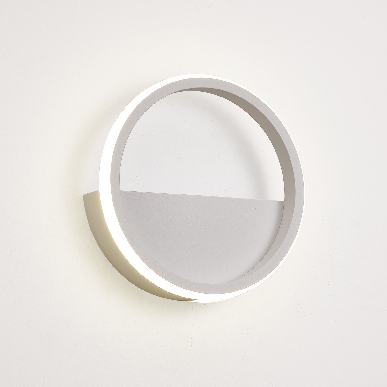 Candeeiro de parede LED Kitesurf, alumínio, Ø 25 cm, branco