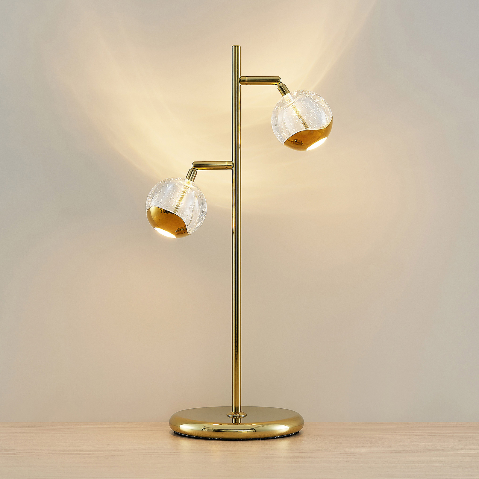 Lucande Kilio lampada LED da tavolo, dimming, oro