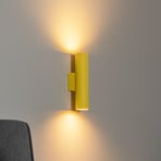 Cerro wall light, yellow, steel, Ø 6 cm, up/down