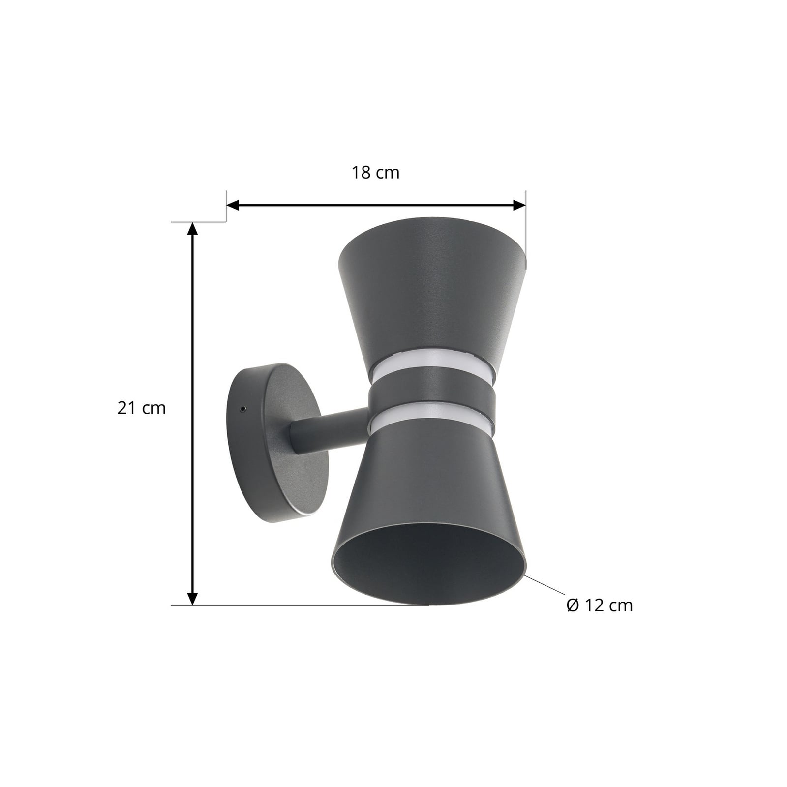 Meravi LED-Außenwandleuchte, zweiflammig, IP44, anthrazit, Aluminium - Lucande