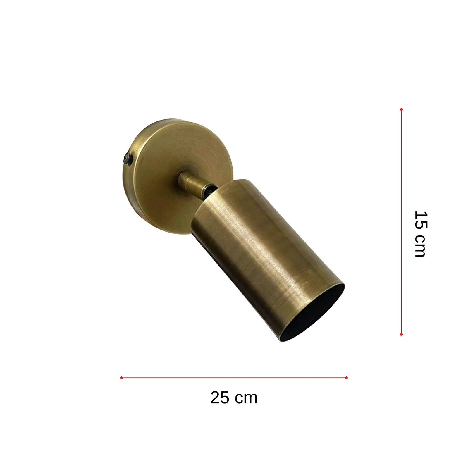 Bostian wandspot, geborsteld messing, diepte 25 cm, metaal