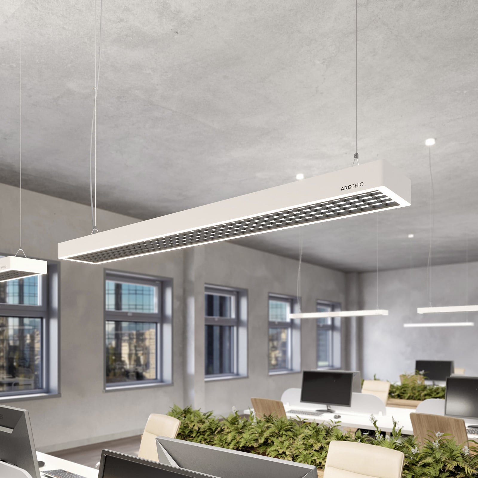Susi Taklampa  White Arcchio - Arbetsrum / hemkontor - Modern - Aluminium - Med en ljusk&auml;lla