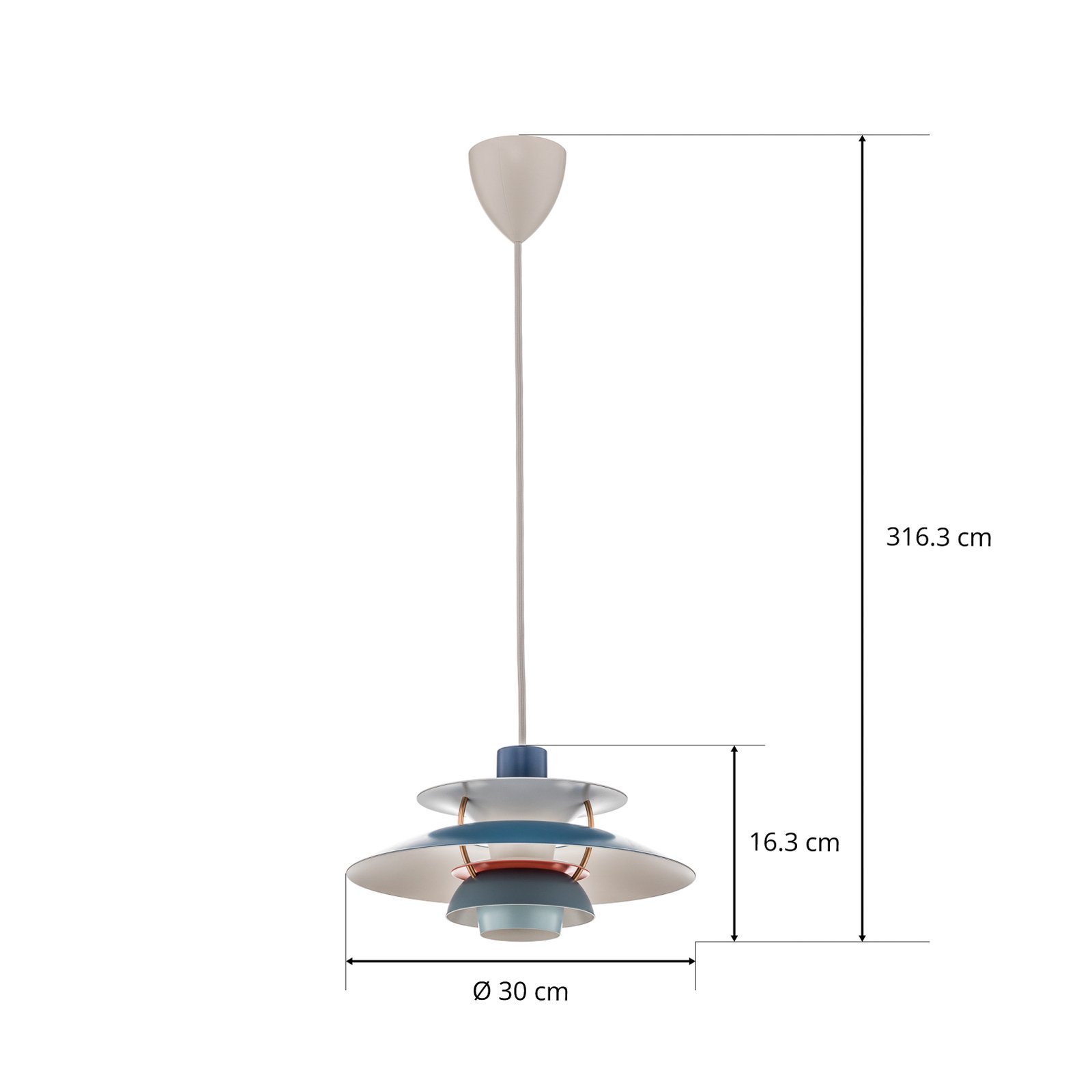 Louis Poulsen PH 5 Mini lampa wisząca, niebieska