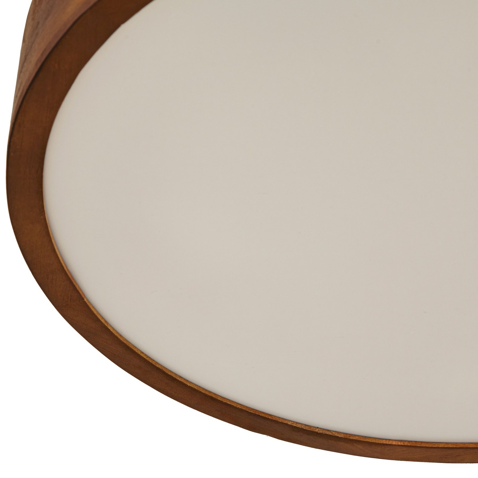 Lindby Tanju ceiling light, Ø 50 cm, walnut wood, 4-bulb, E27