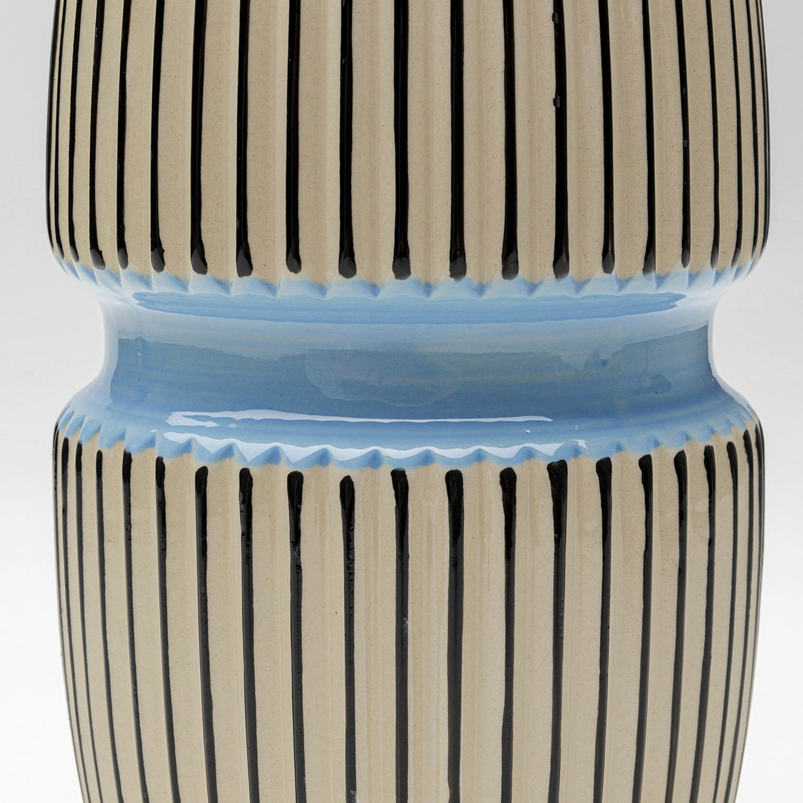 KARE Vaso Calabria, blu/beige, porcellana, fatto a mano