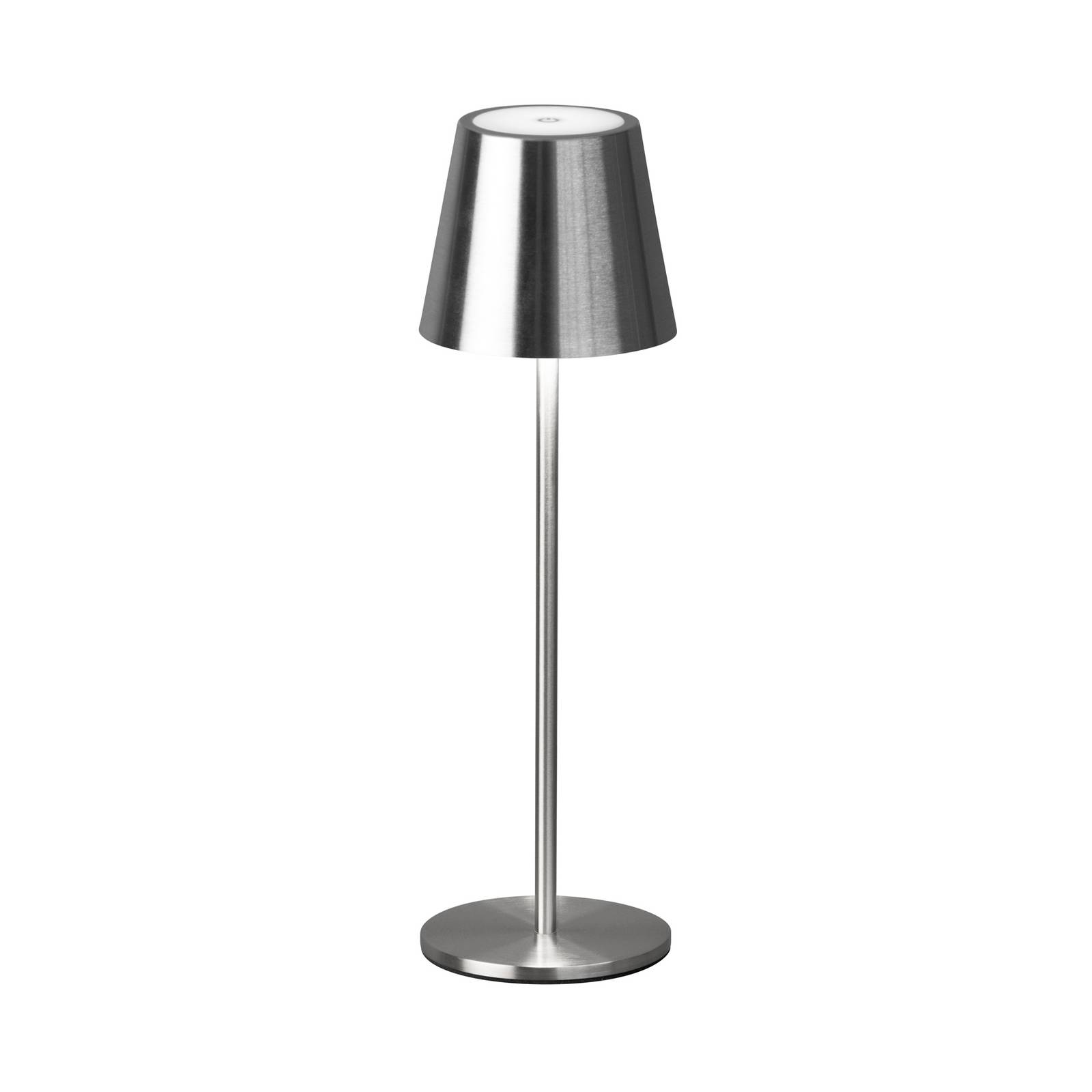 LED-Akku-Tischleuchte Viletto, nickelfarben, IP54
