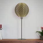 Lampe à poser Tressage sphère avec pied, dorée