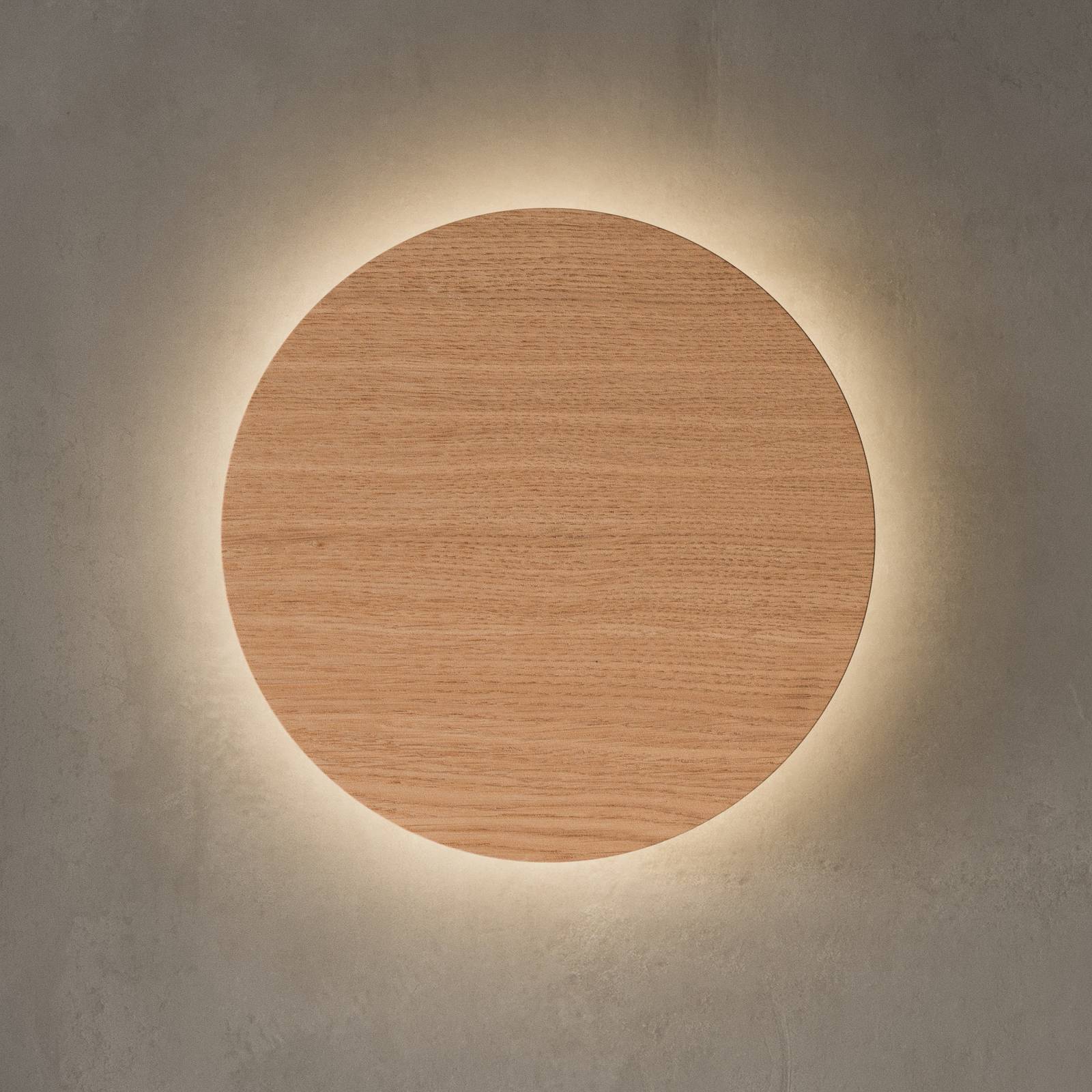 Envostar Luna Wood væglampe egetræ Ø30 cm