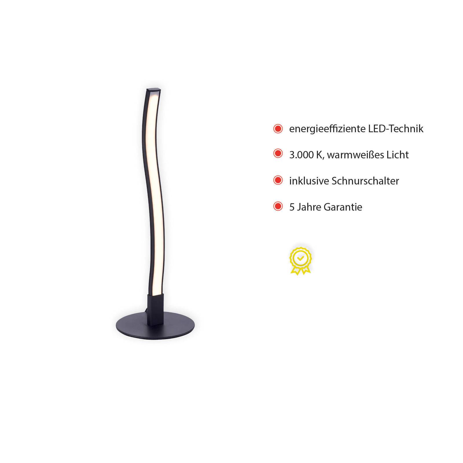 Lampa stołowa LED Wave 3 000 K 30cm czarna