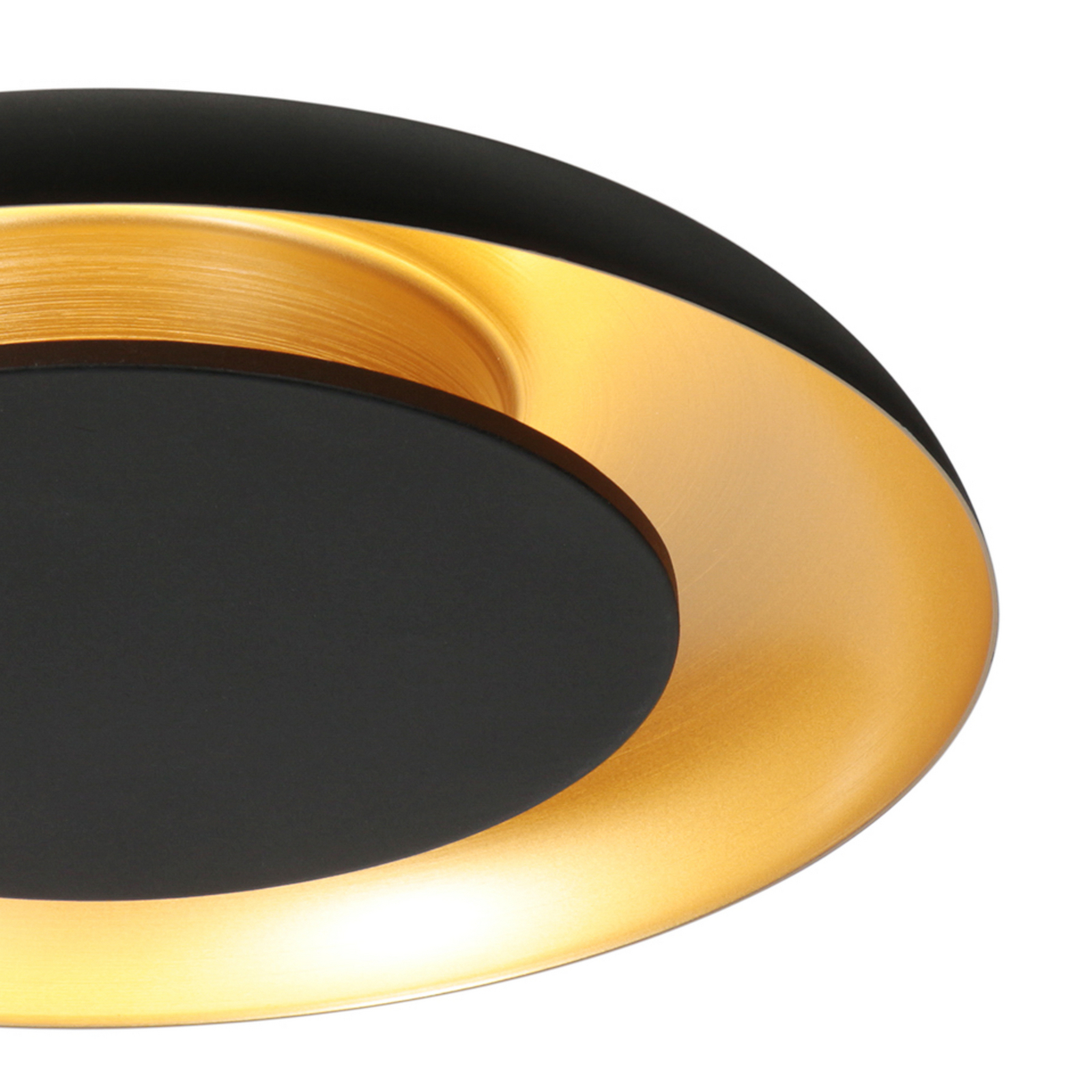 LED-taklampe Golden Veil, svart/gull, dimbar, metall