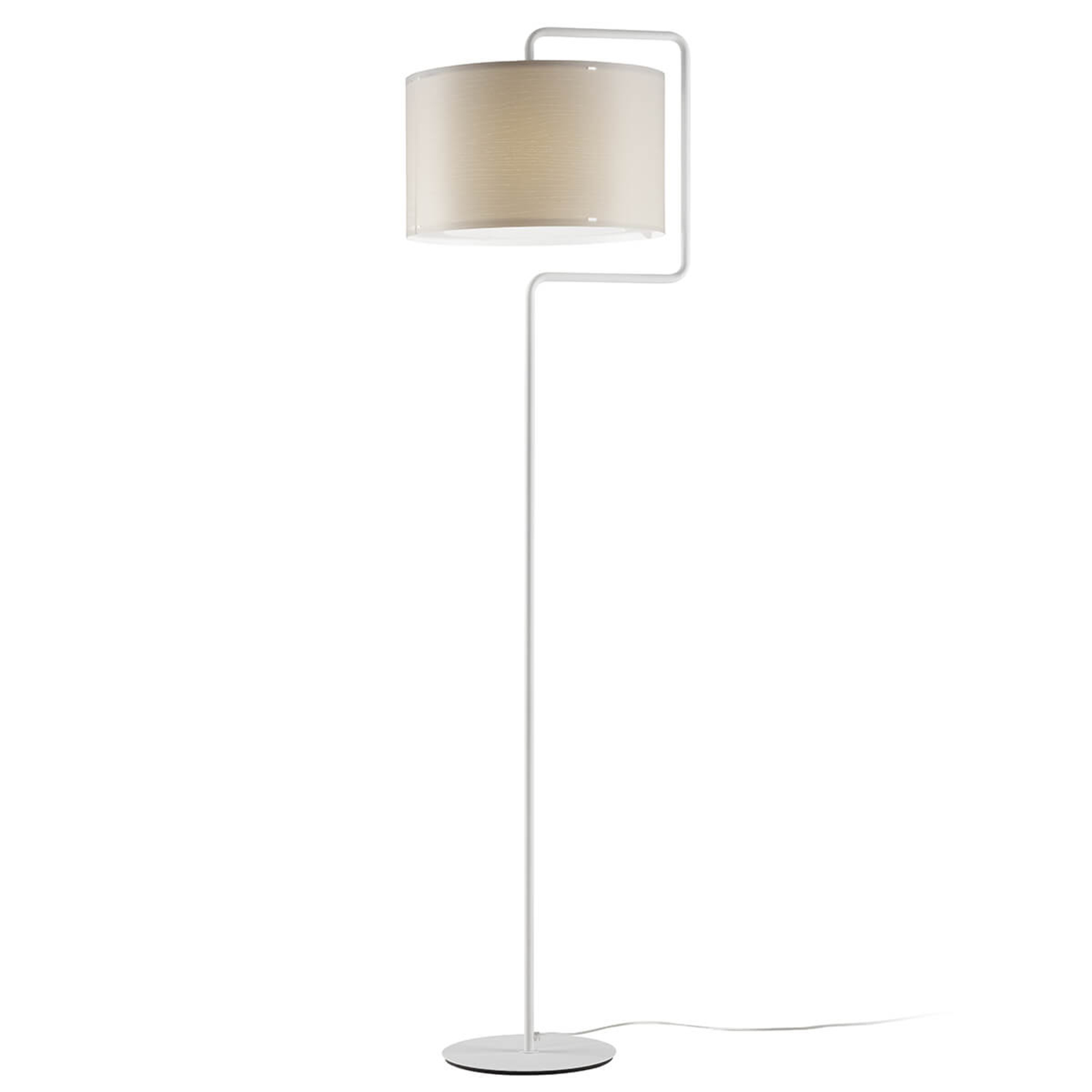 Kremowa lampa stojąca Morfeo z kremowego tworzywa sztucznego