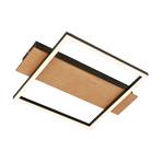 LED ceiling light Kada, 34x26 cm, wood, metal, black