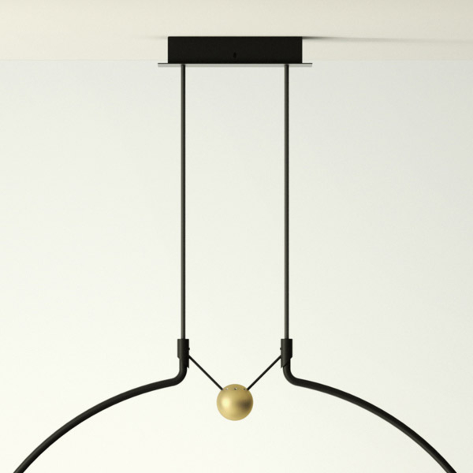 Candeeiro de suspensão Axolight Liaison P2 preto/dourado 56 cm