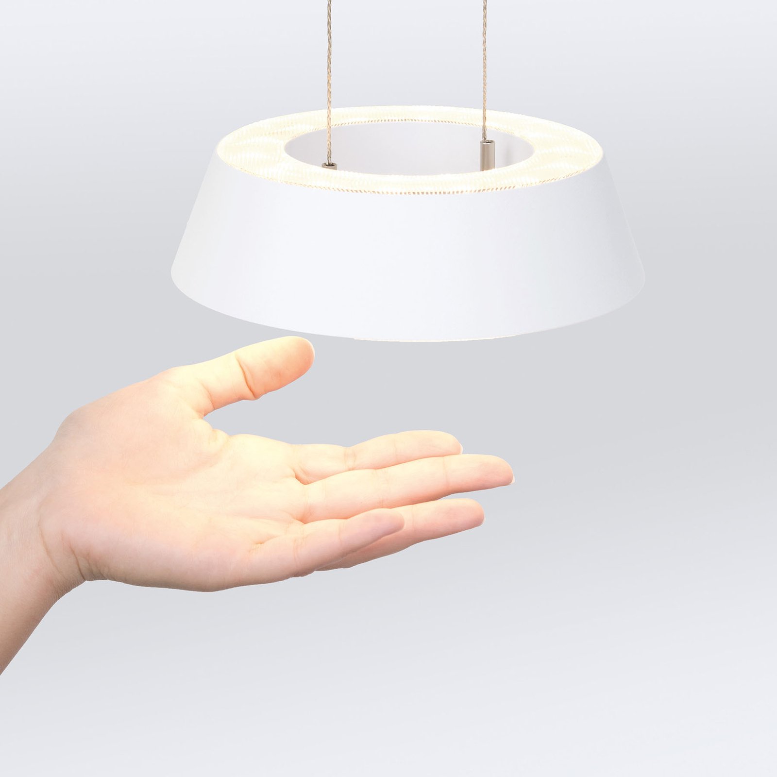 Candeeiro suspenso LED Oligo Glance, luz única, branco mate