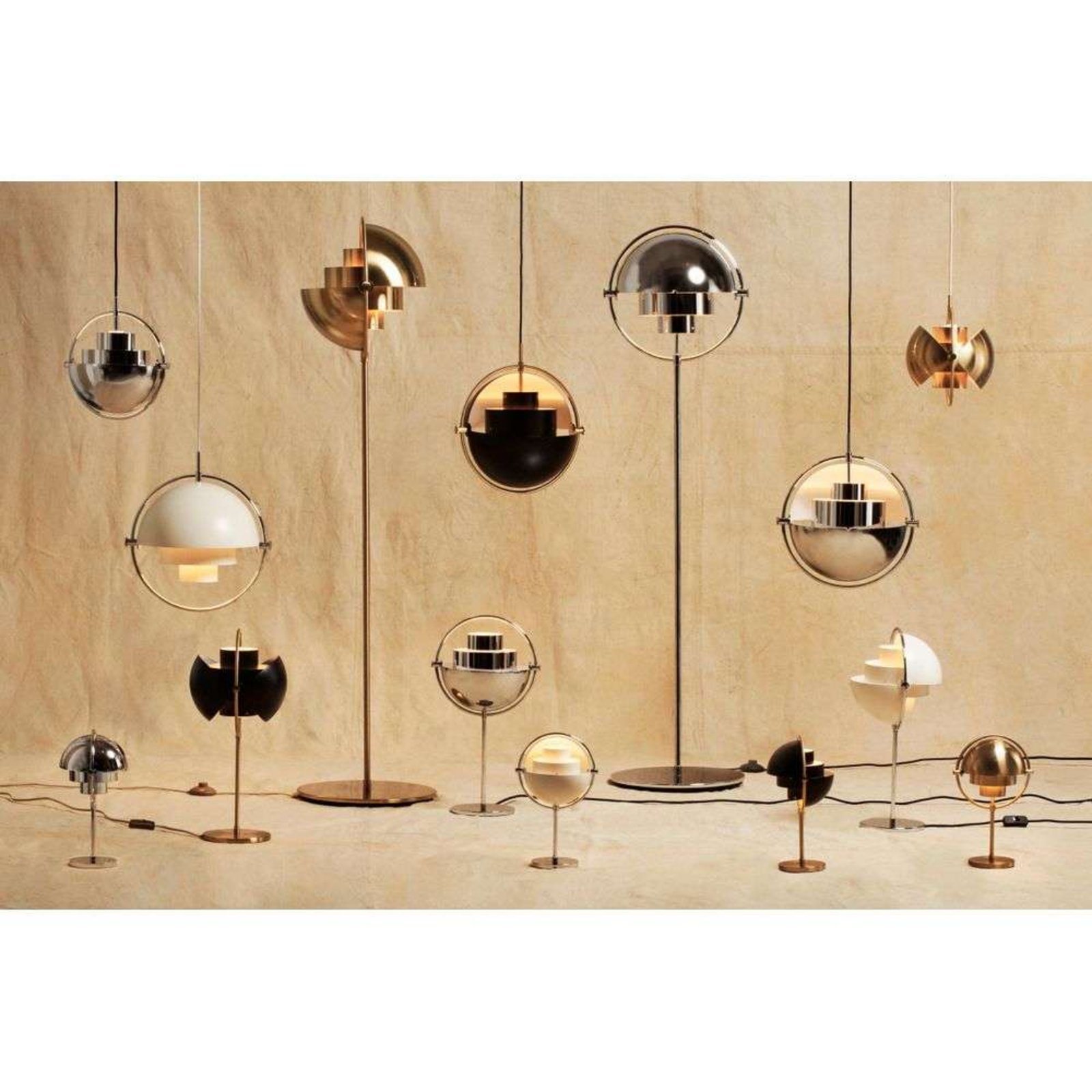 Multi-Lite Lampadar Shiny Brass/White - GUBI