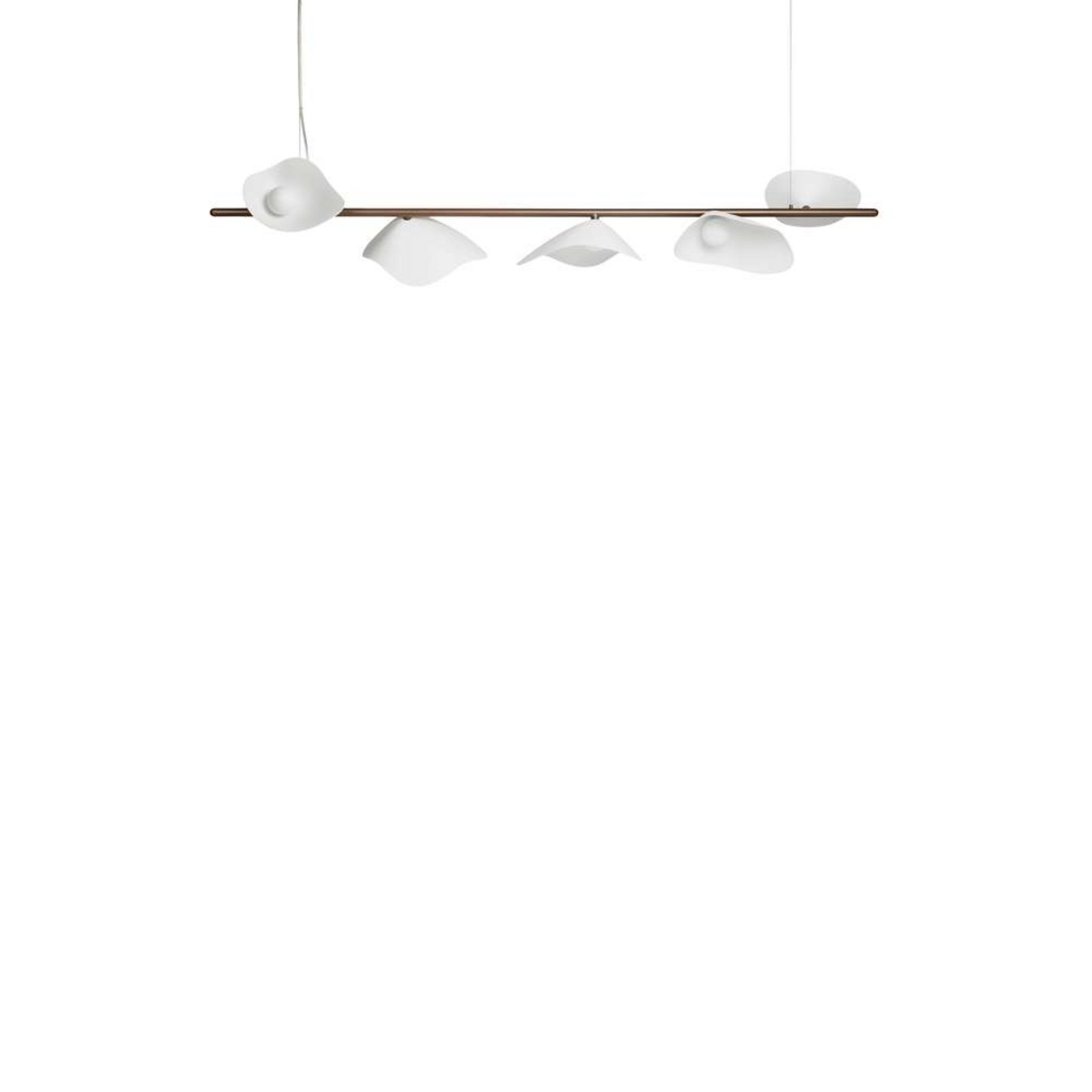 Nuura LED-Pendellampe Florii 5, 120 cm, bronze dunkel/weiß