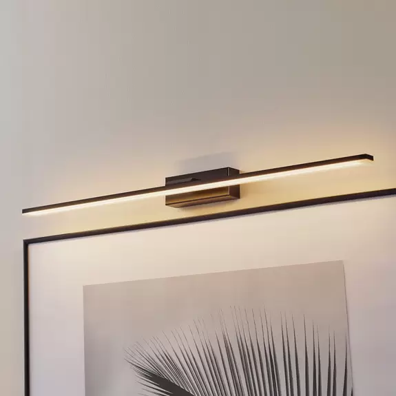 Lampenwelt LED-Wandleuchte Miroir 80 cm schwarz 3000K