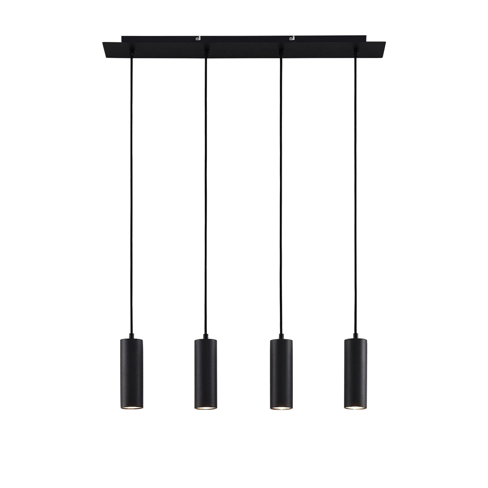 Lindby Joffrey hanglamp, 4-lamps, zwart