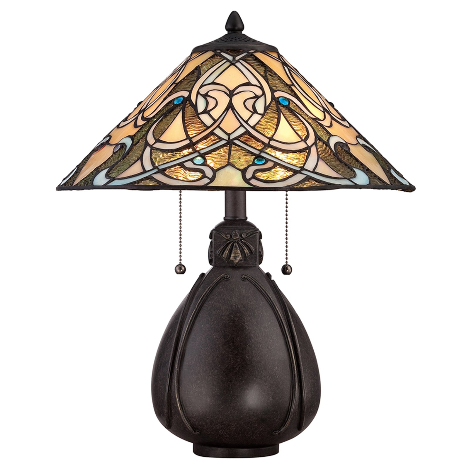 India stolna lampa u Tiffany dizajnu
