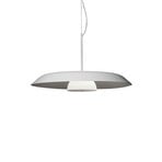 Oluce LED-hængelampe Iride, Ø 55 cm, hvid, metal, glas