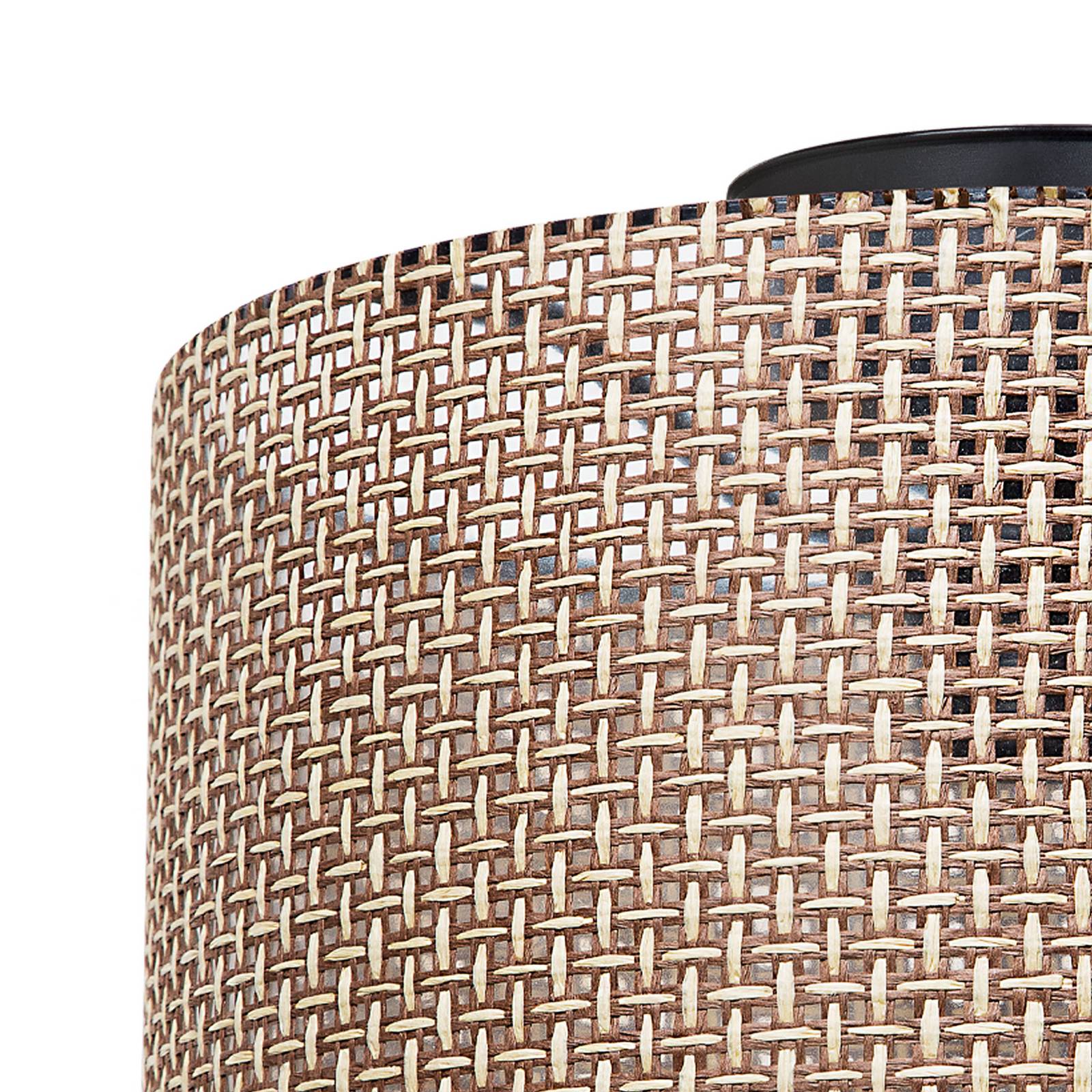 Deckenleuchte Goza, braun gemustert, Stoff, Ø 30 cm günstig online kaufen