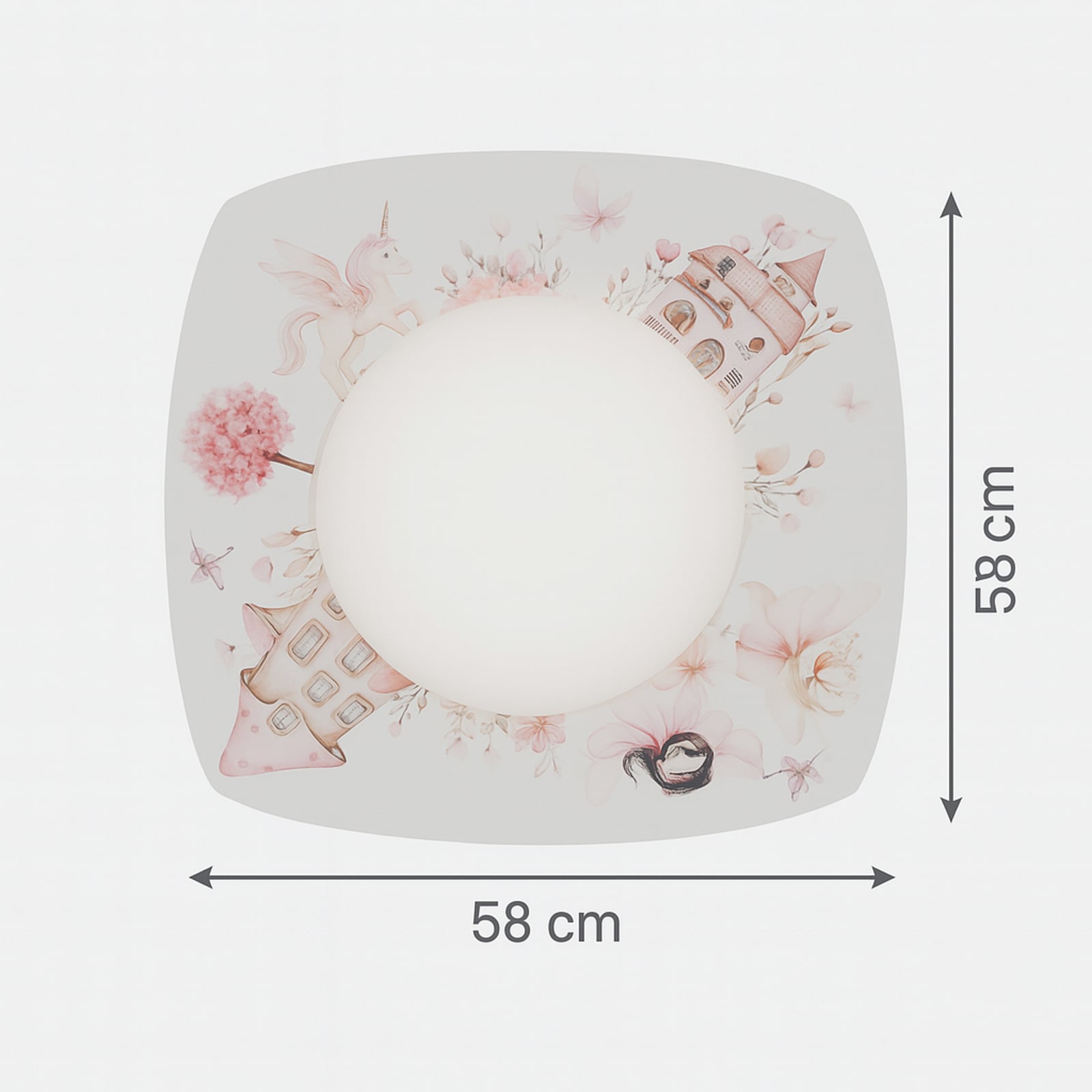 Lampa sufitowa LED Feenwelt Starlight, biało-różowa, długość 58 cm Lampa sufitowa LED Feenwelt Starlight, biało-różowa, długość 58 cm