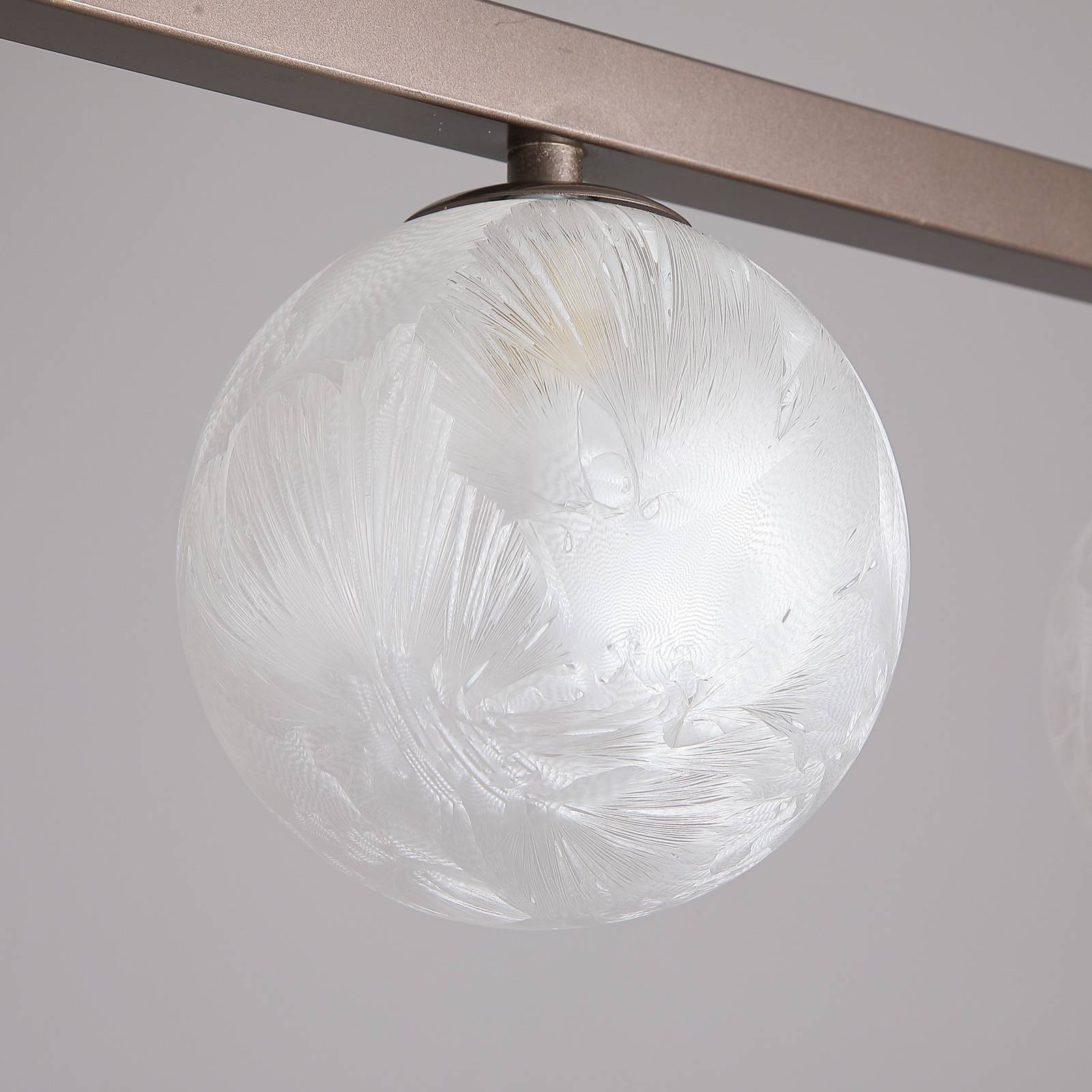 Lampa sufitowa Frosty, 4-punktowa, długa, kolor brązowy, szkło matowe, G9