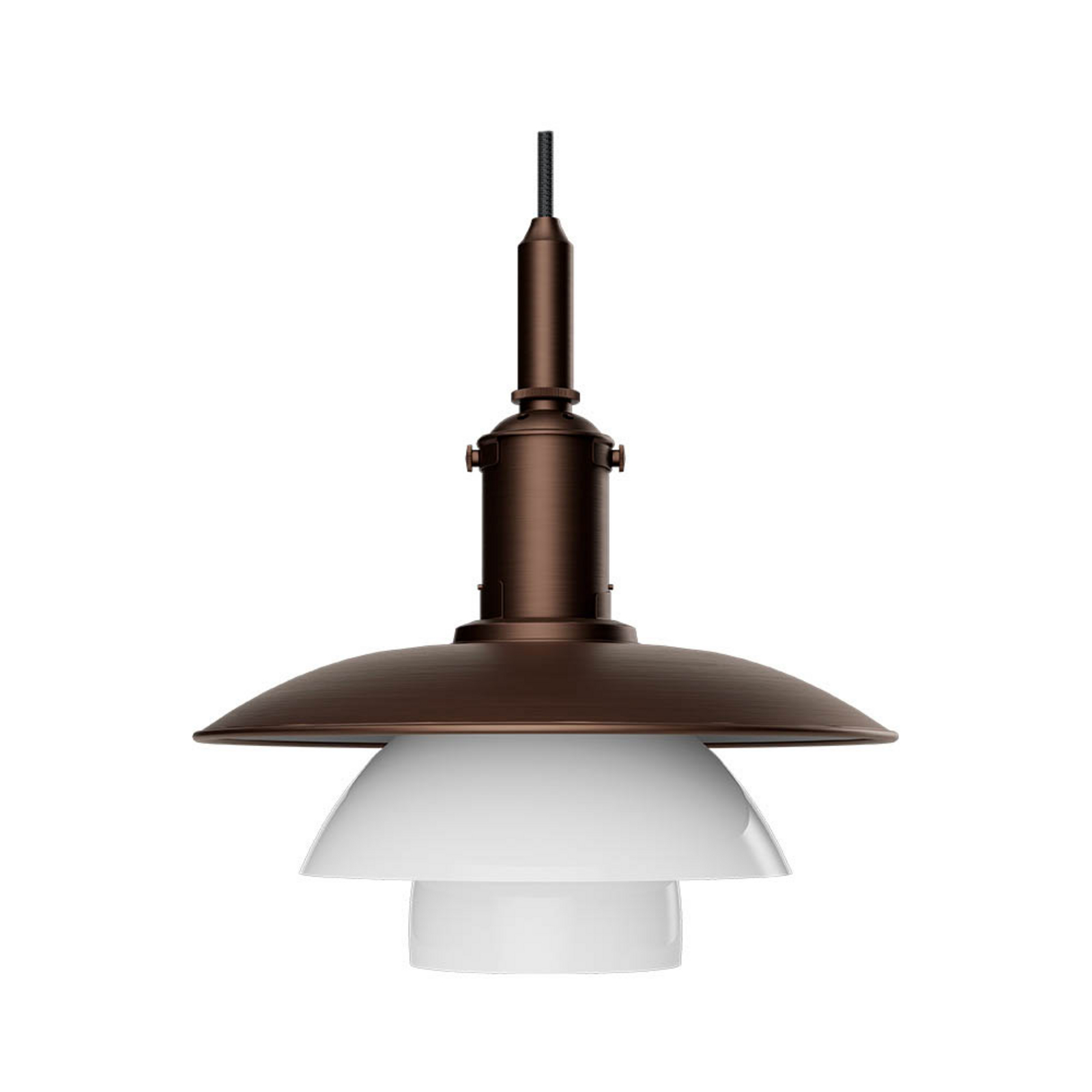 PH 3/3 Riippuvalaisin Aged Brass/Opaali Glass - Louis Poulsen