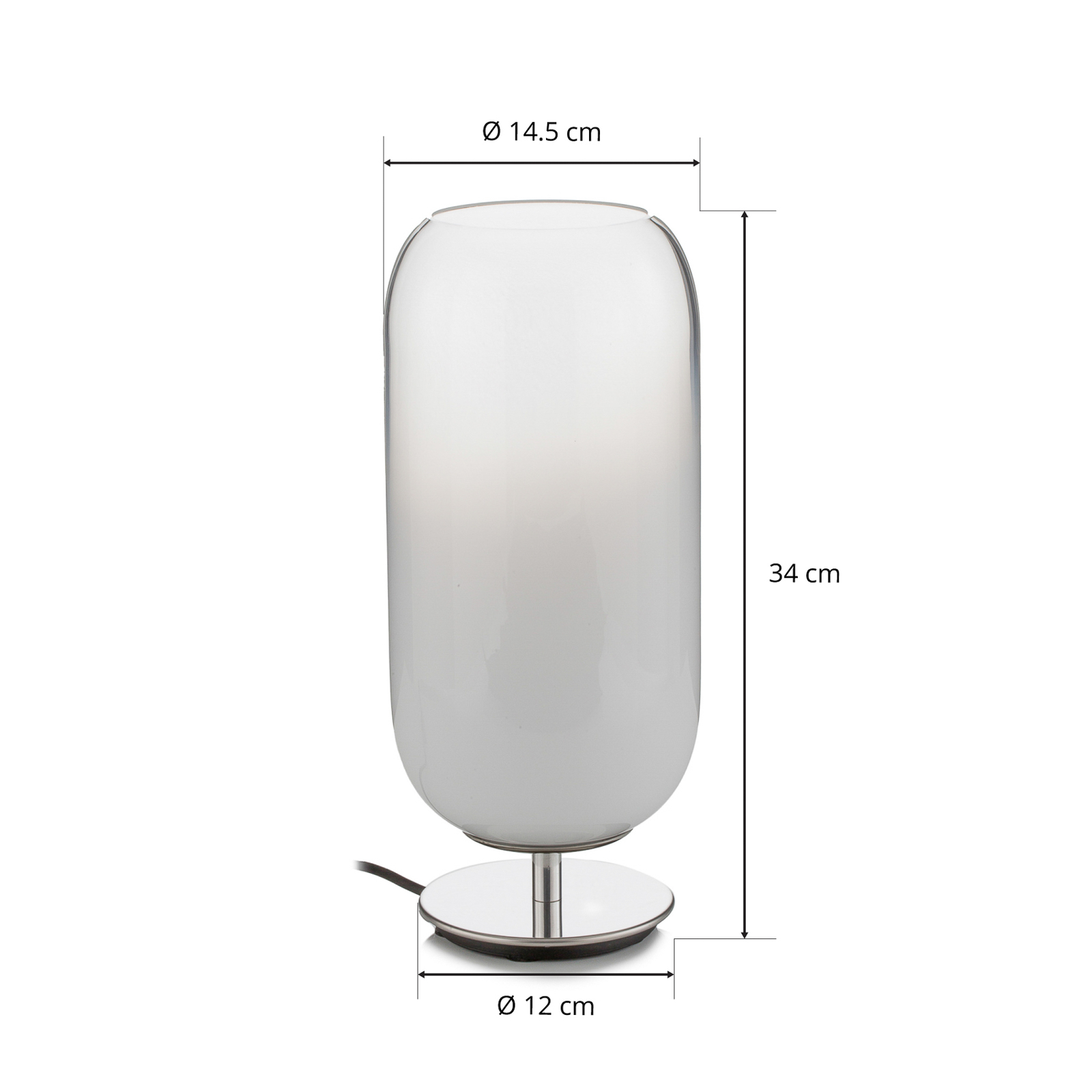 Artemide Gople Mini stolní lampa bílá/stříbrná