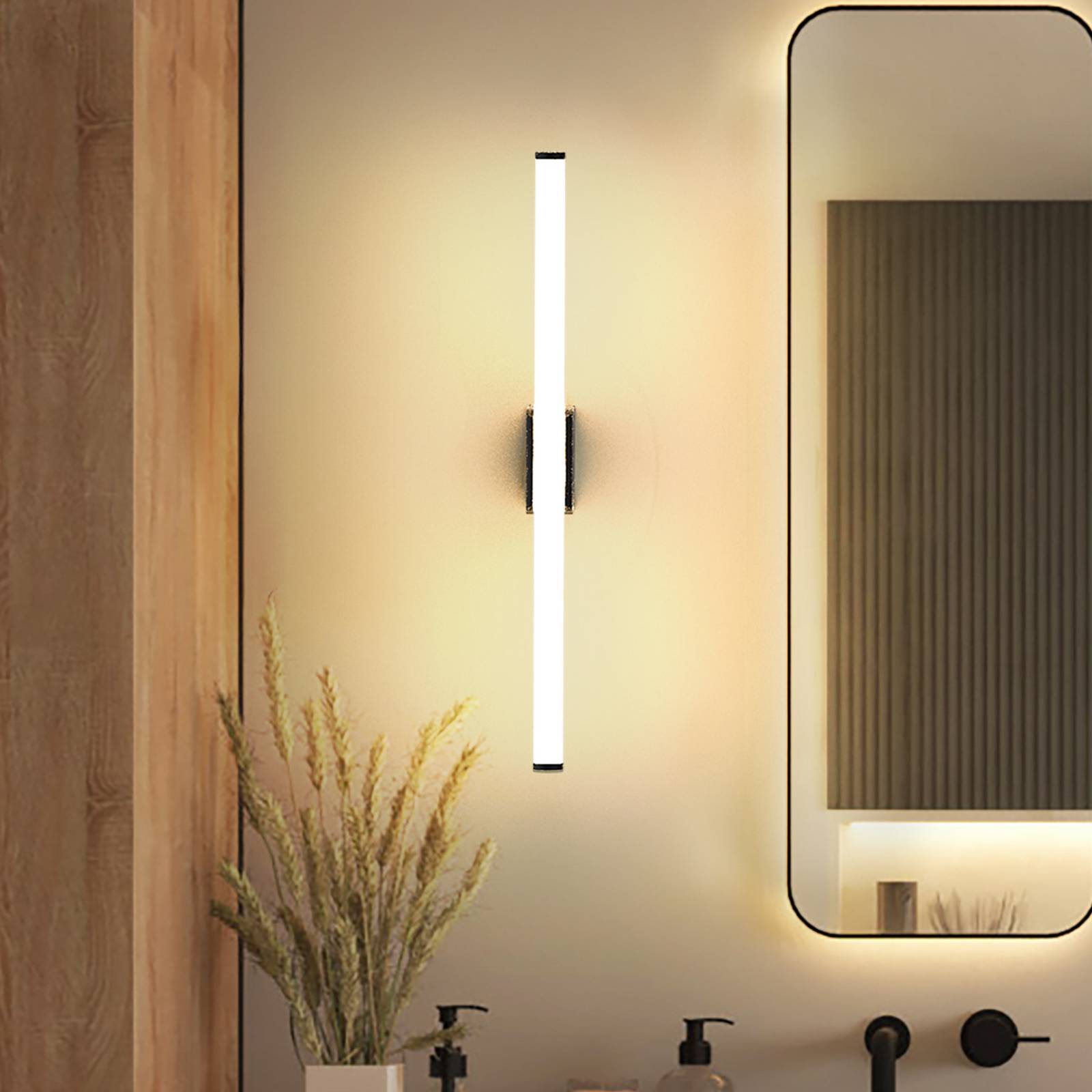 Molto Luce Applique murale LED VINA M, noire, largeur 60 cm, IP44, CCT