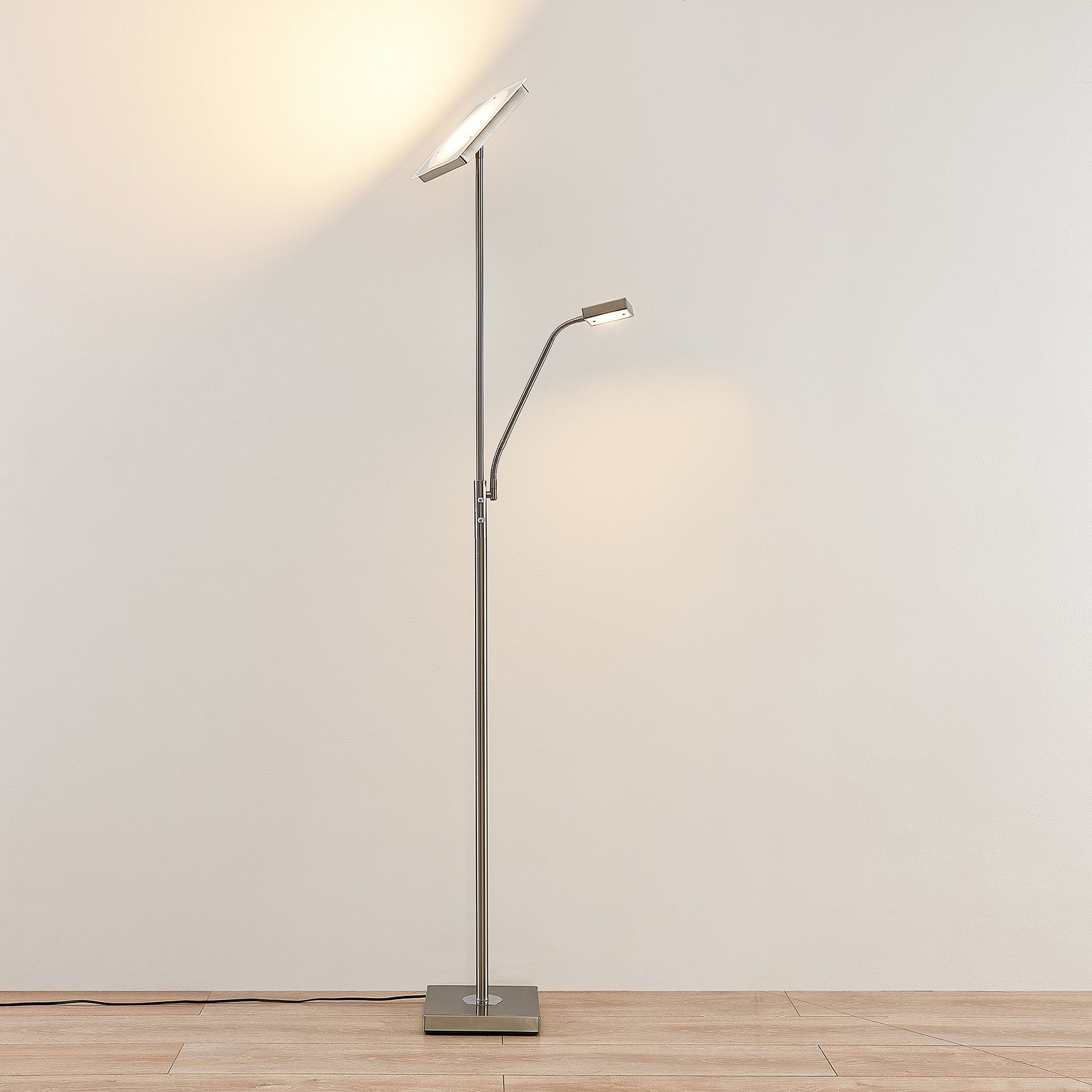 Sumani LED Floor Lamp Satin Nickel - Lindby