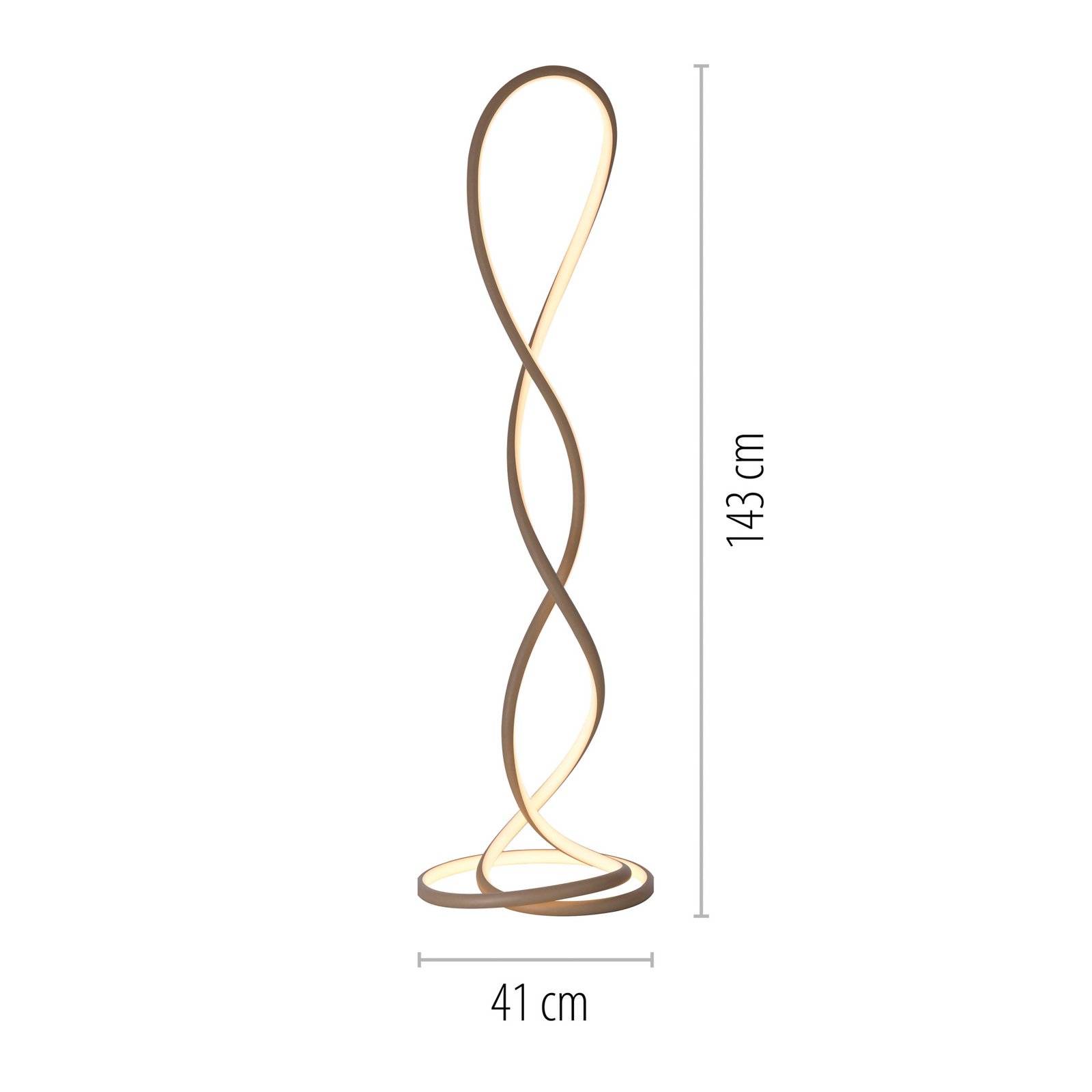 Paul Neuhaus lampada LED da pavimento Twist, color sabbia, altezza 143 cm