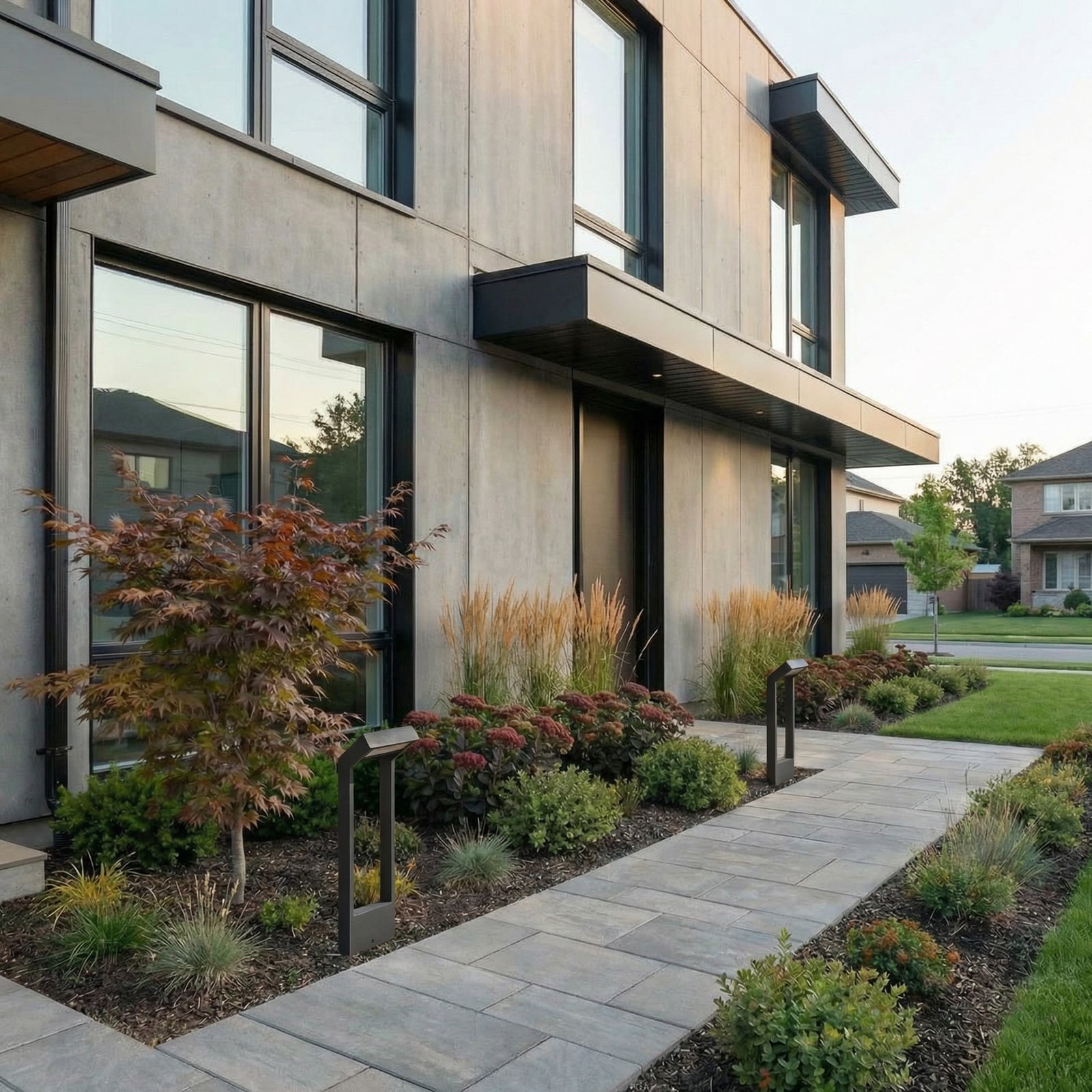 Candeeiro de caminho LED Arcchio Kovato, altura 60 cm, cinzento escuro, IP65