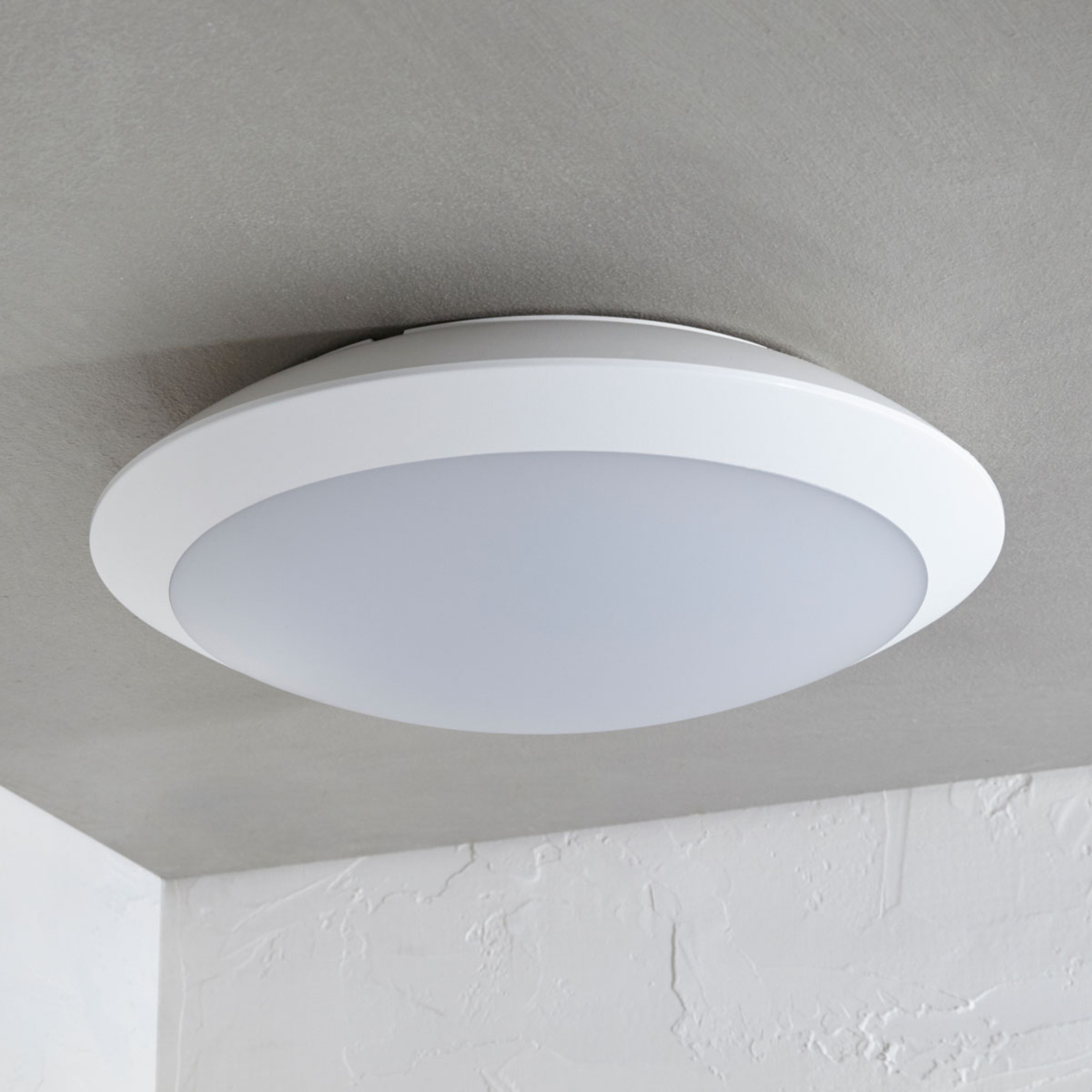 Dapper Authenticatie Goed gevoel LED buiten plafondlamp Naira, wit, z. sensor | Lampen24.be