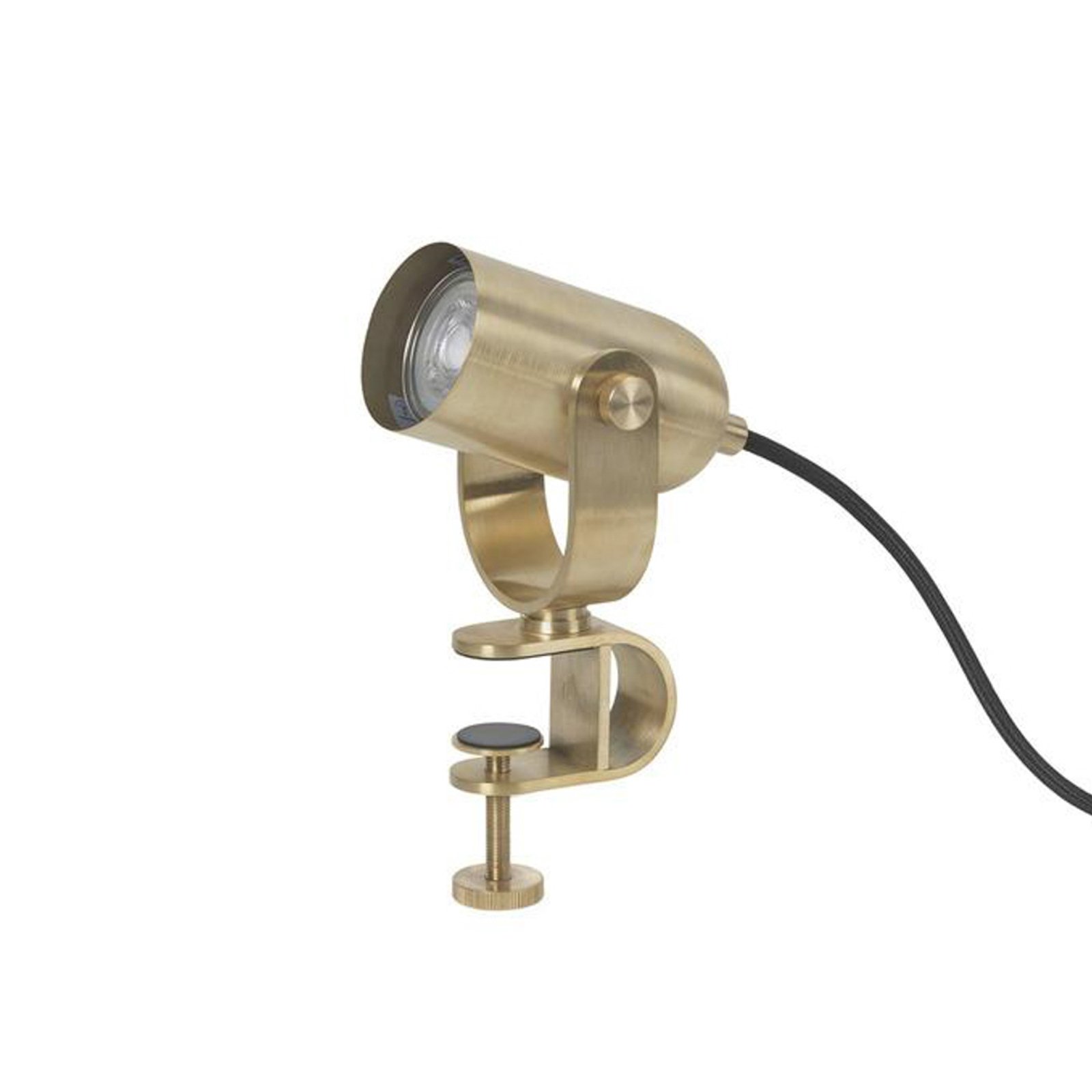 ferm LIVING Ruuvi clip-on light, brass, Ø 6 cm, plug